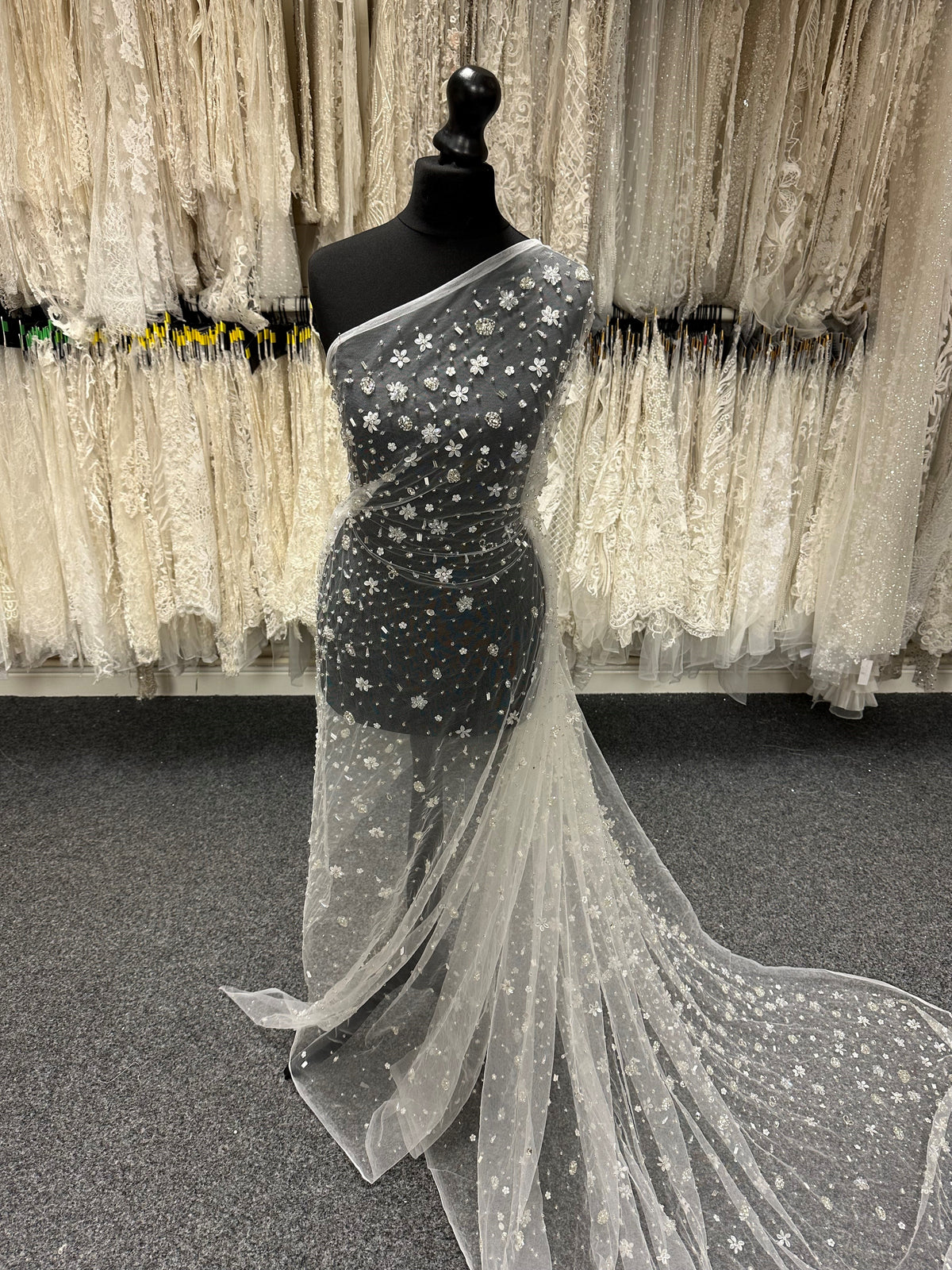 Ivory Hand Beaded Lace - Quinta