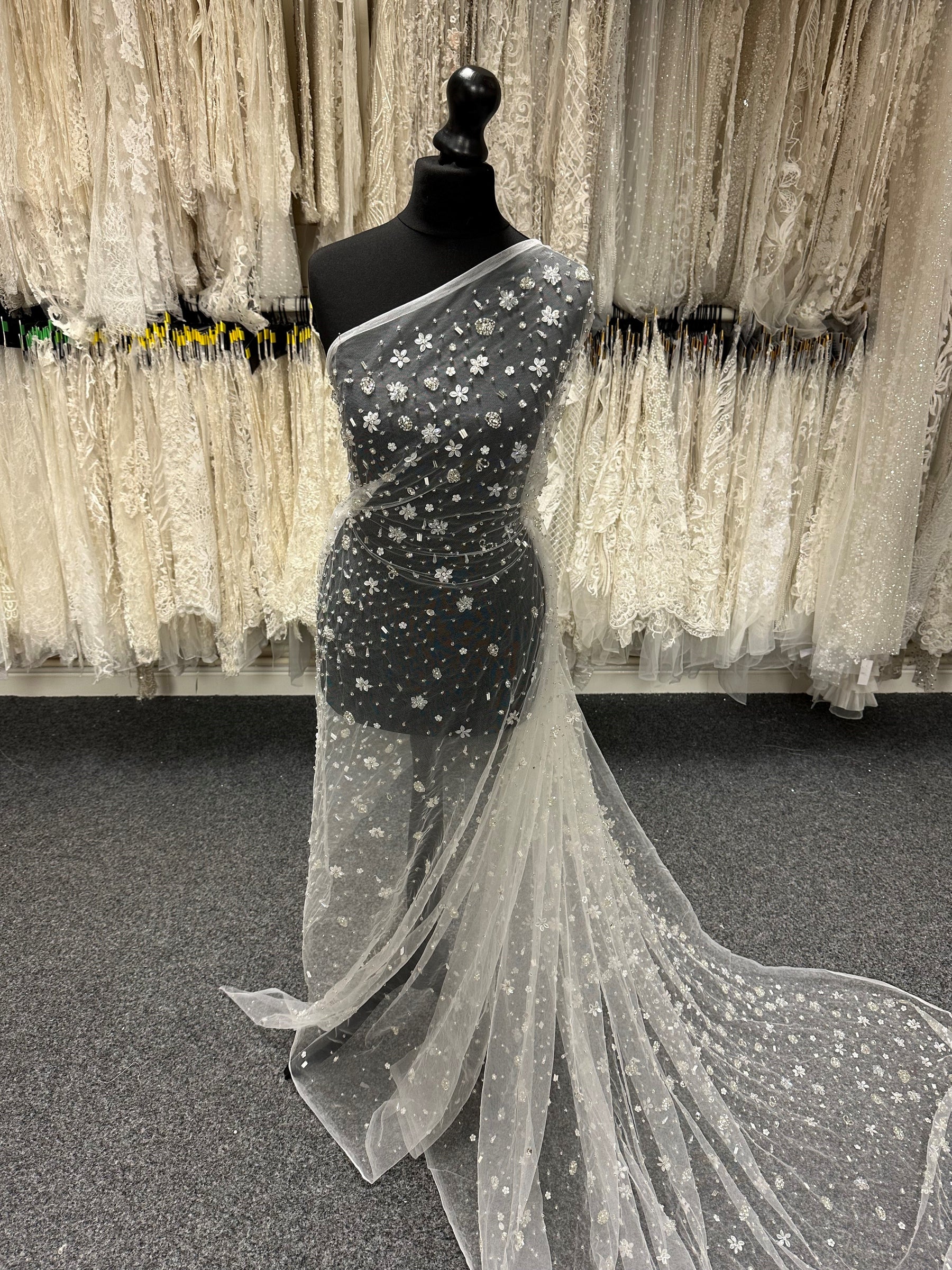 Ivory Hand Beaded Lace - Quinta