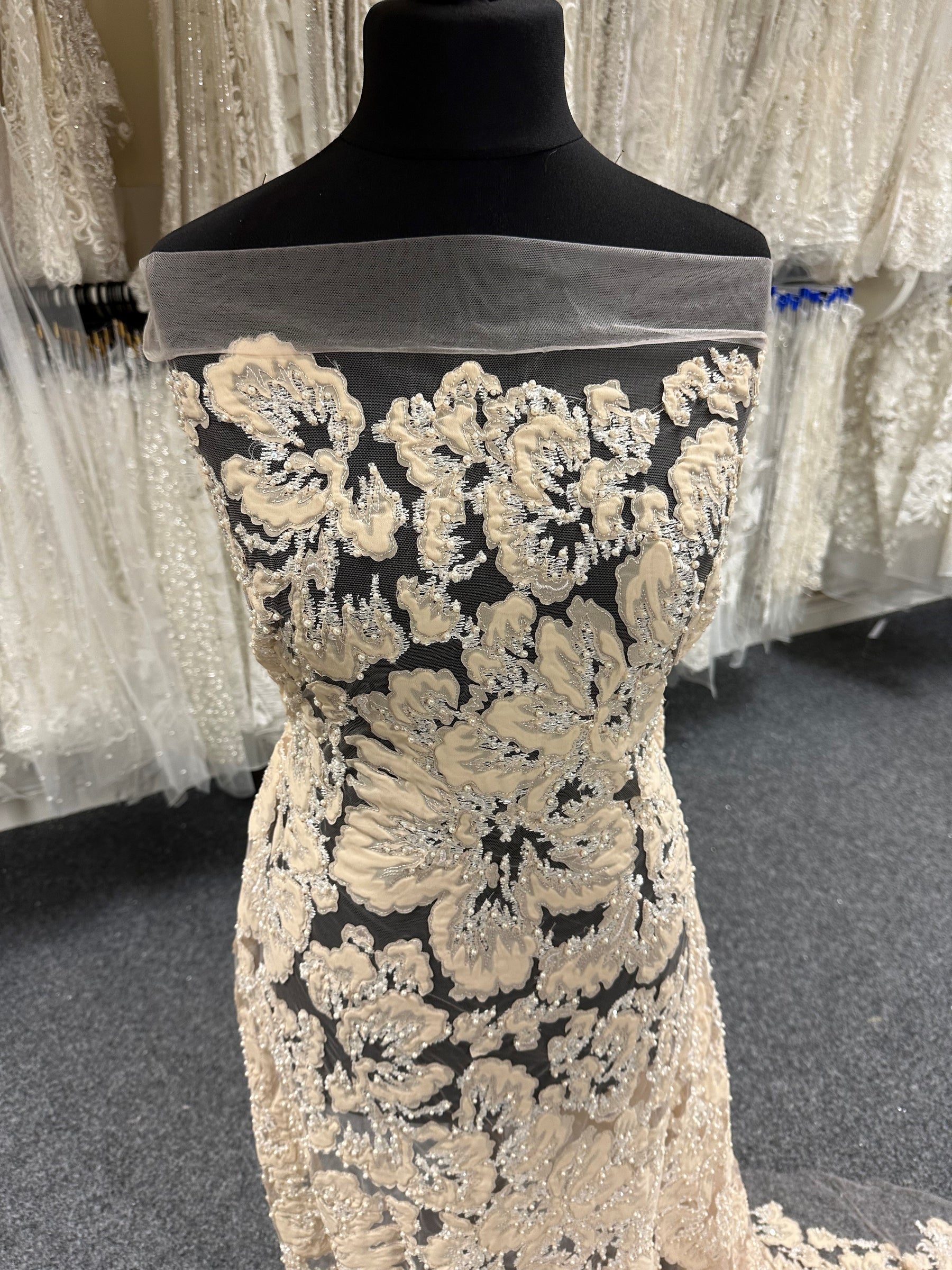 Champagne Embellished Lace - Allie