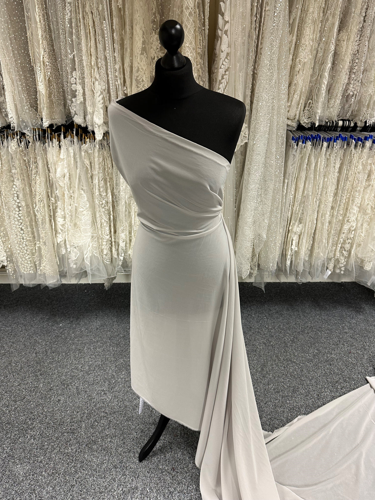 Grey Polyester Chiffon Fabric - Serendipity