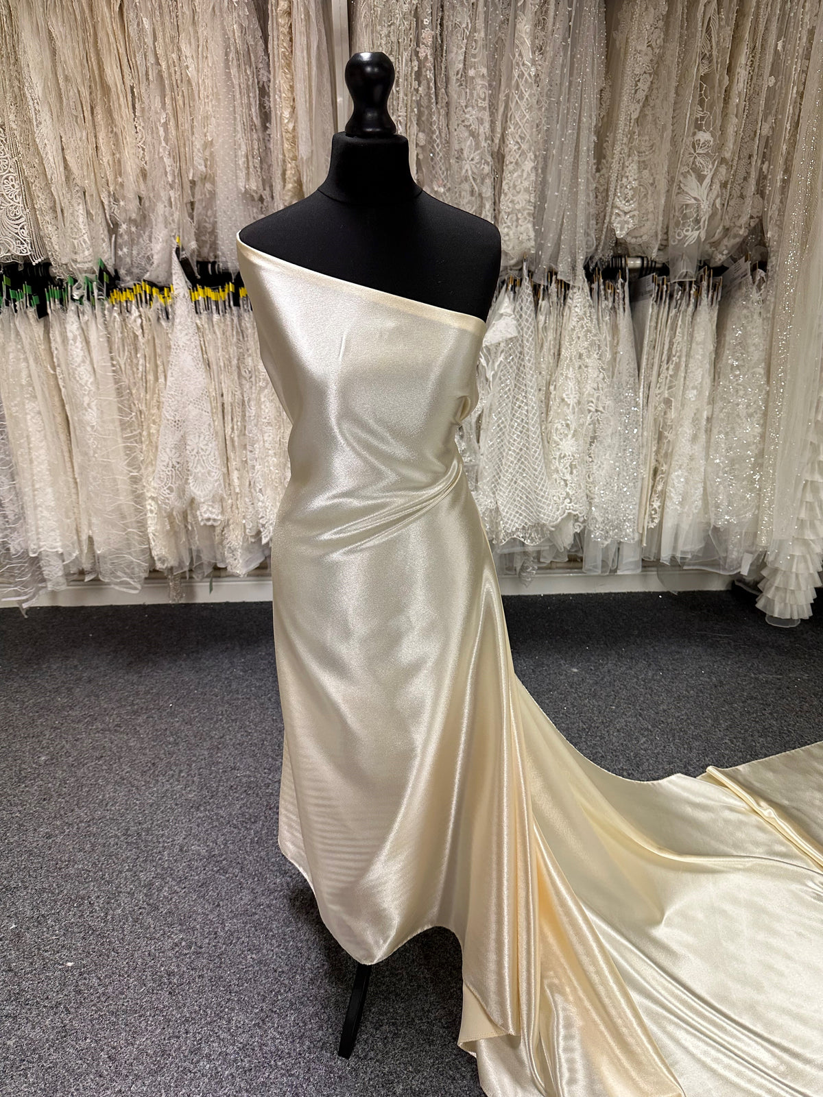 Cream Polyester Crepe Back Satin - Desire