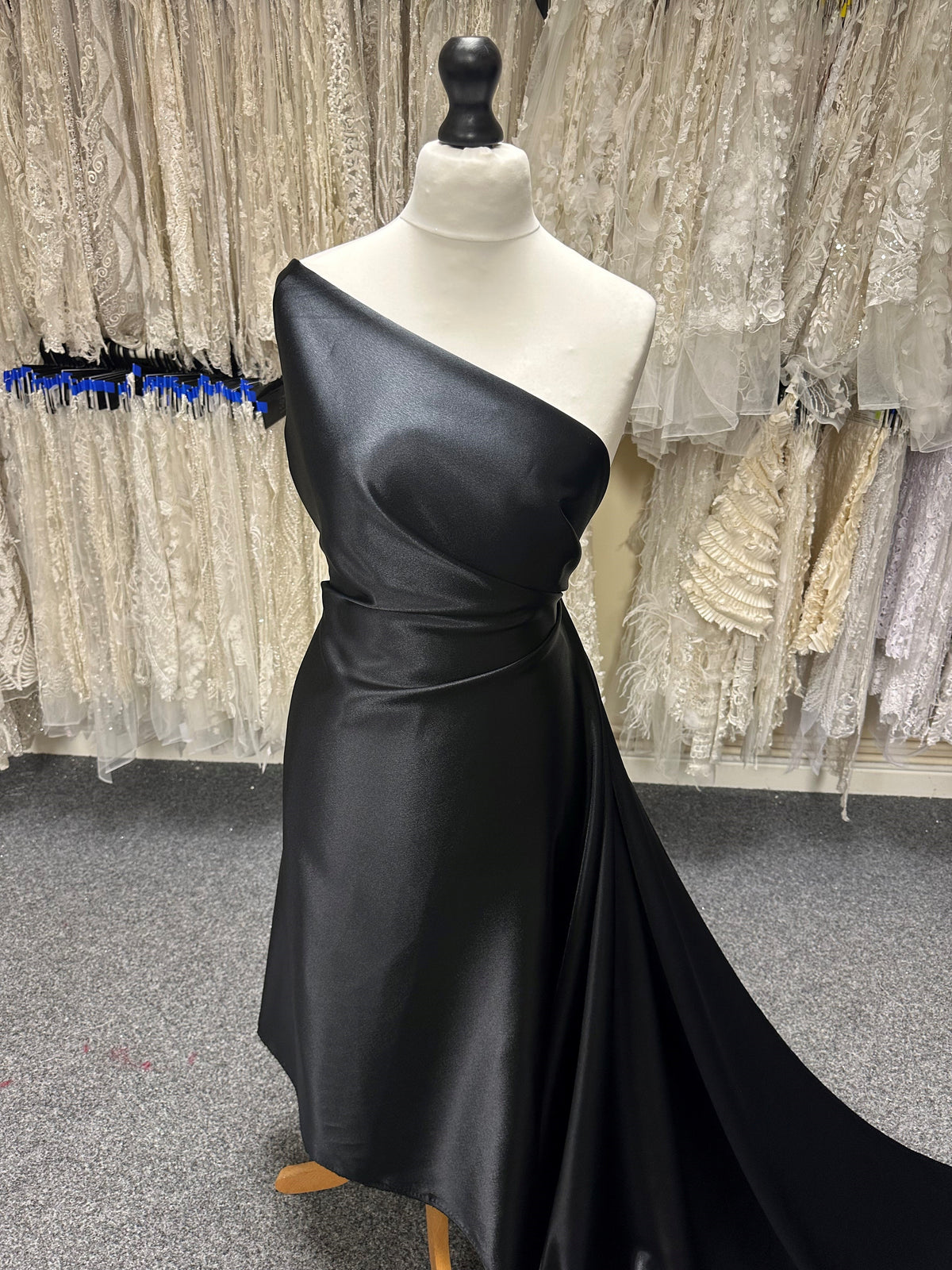 Black Polyester Crepe Back Satin - Desire