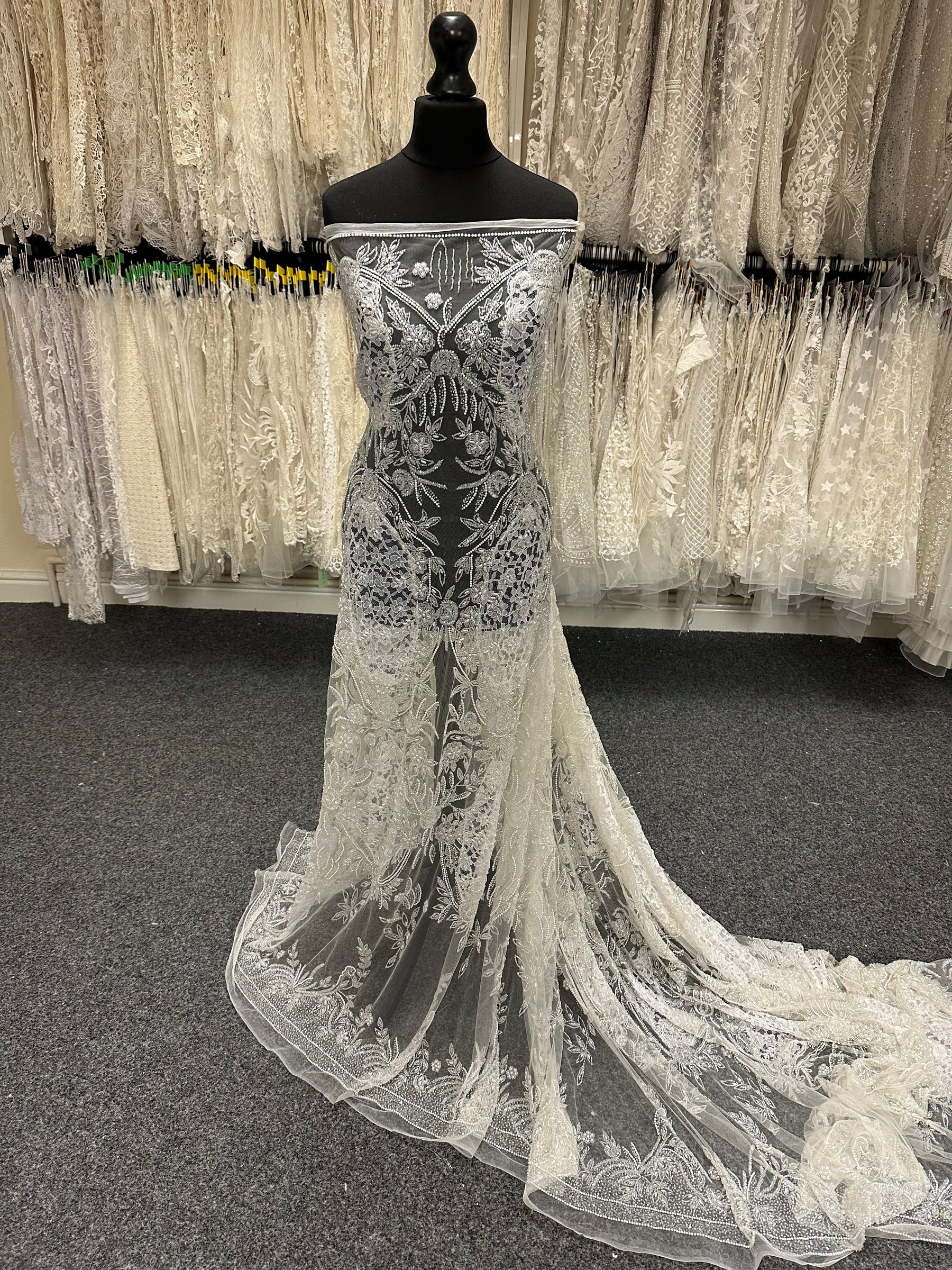 Ivory Beaded Lace - Kelly