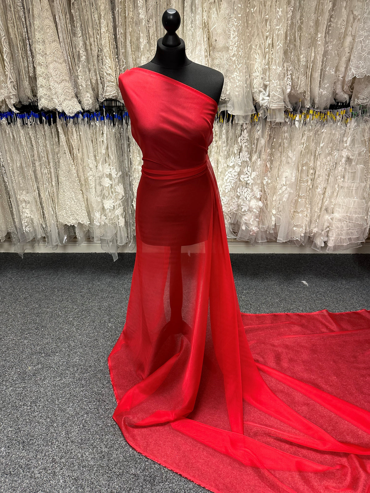 Red Polyester Chiffon - Honesty