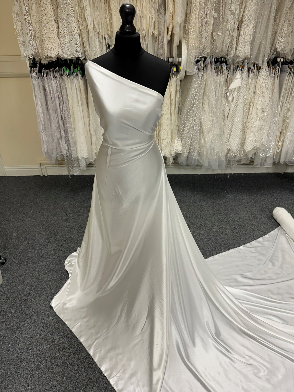 Ivory Polyester Stretch Satin - Virtuoso