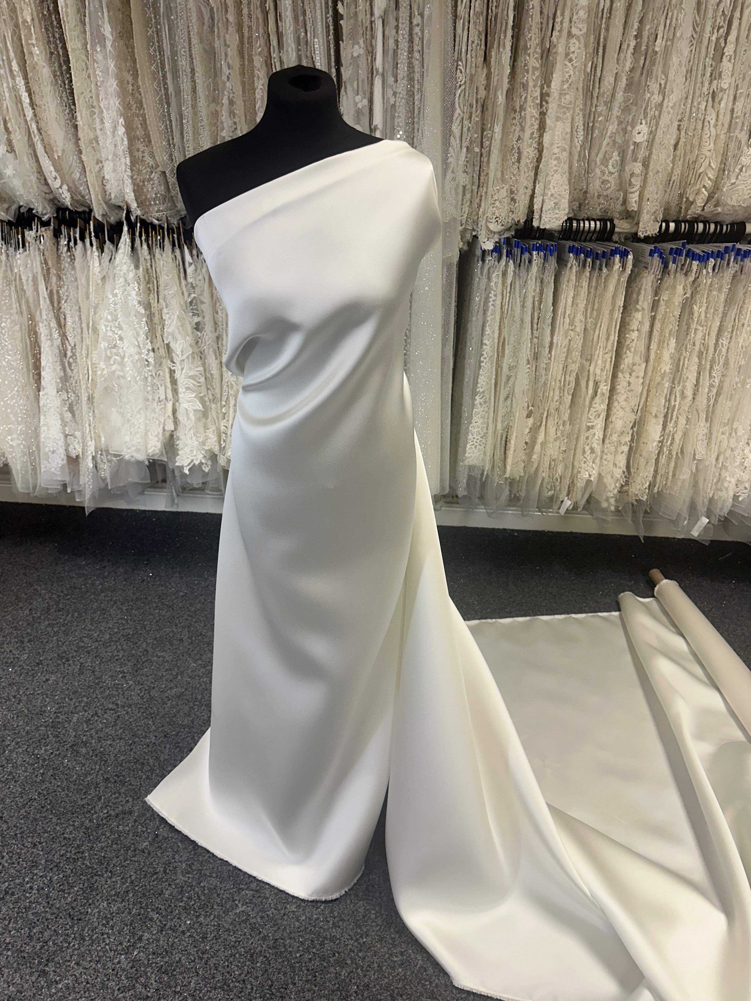 Ivory Poly Stretch Satin Ceremony