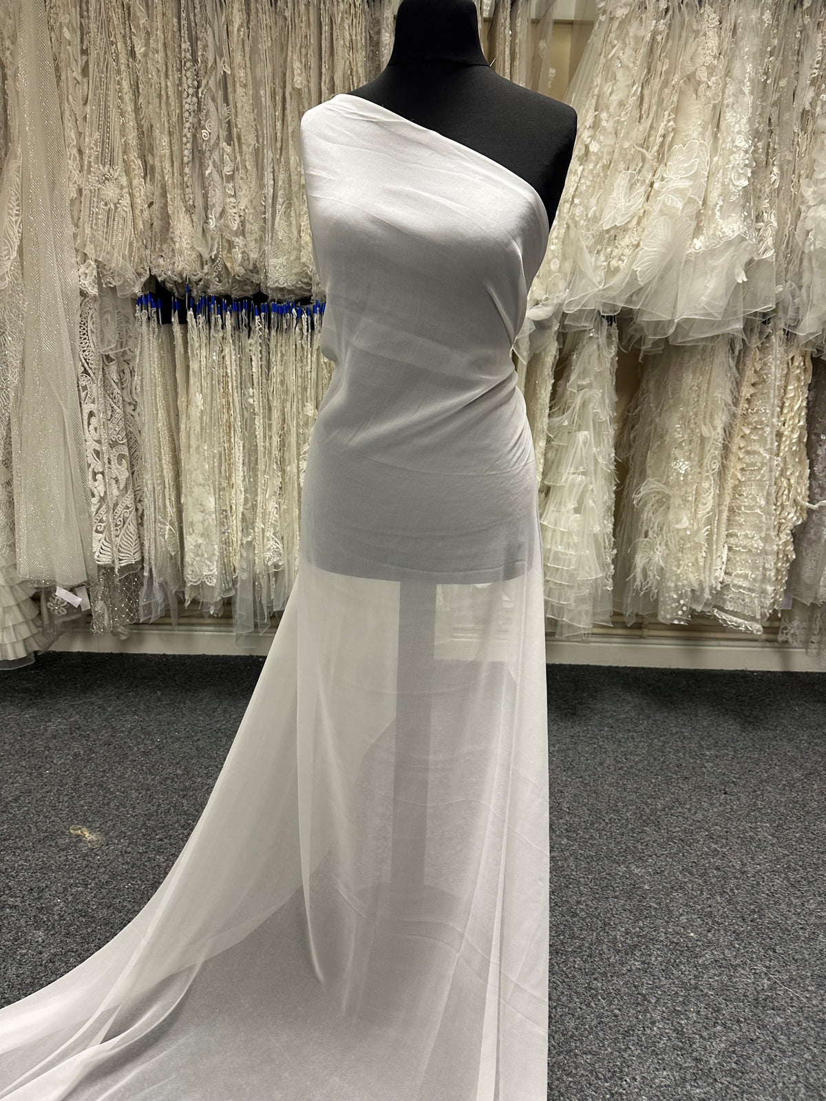 White Silk Georgette - Shimmer