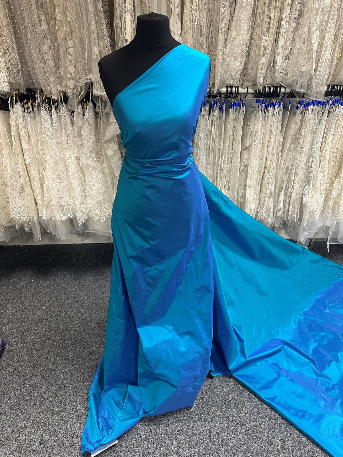 Turquoise Silk Taffeta - Debutante