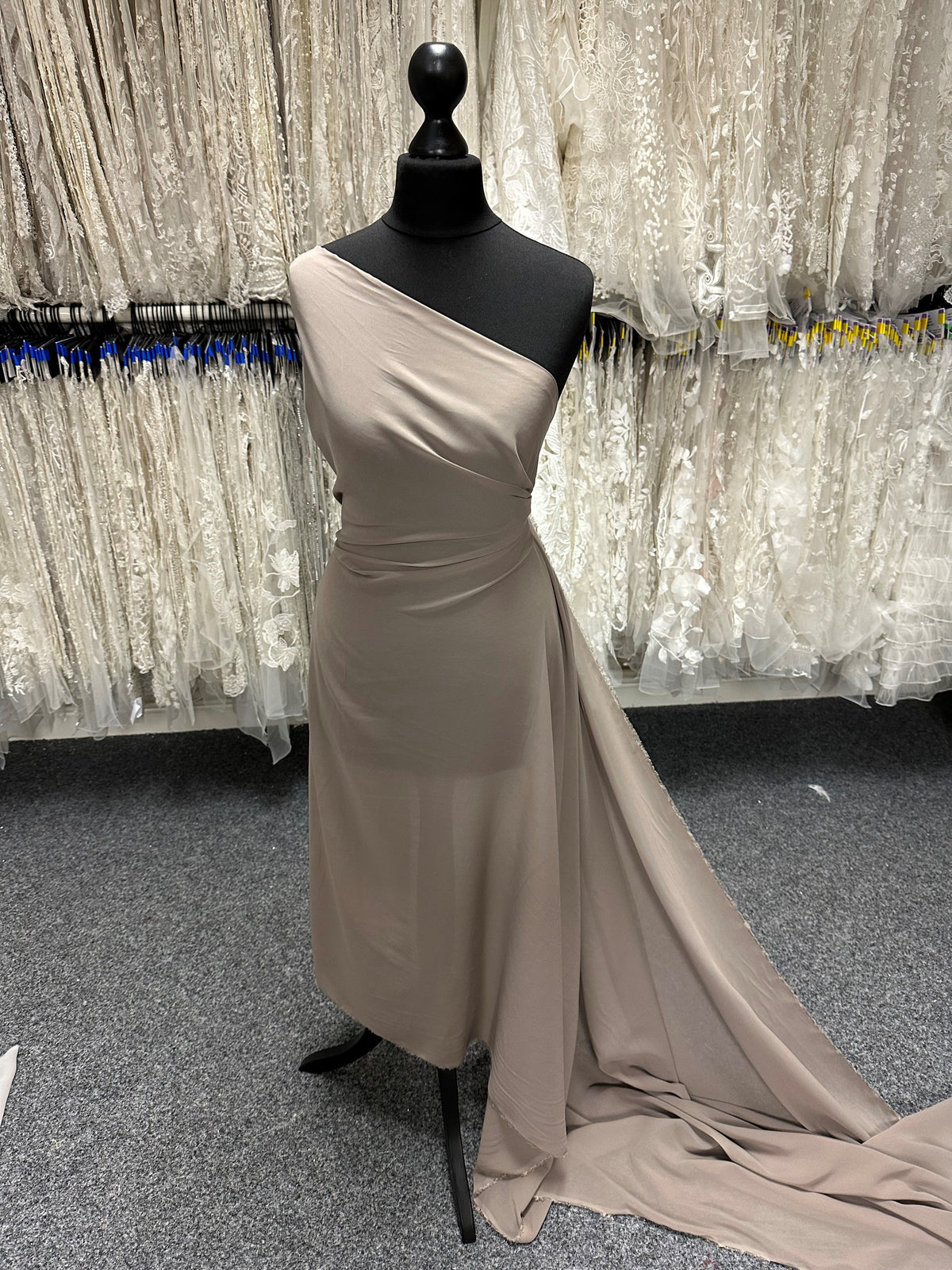 Taupe Polyester Chiffon Fabric - Serendipity