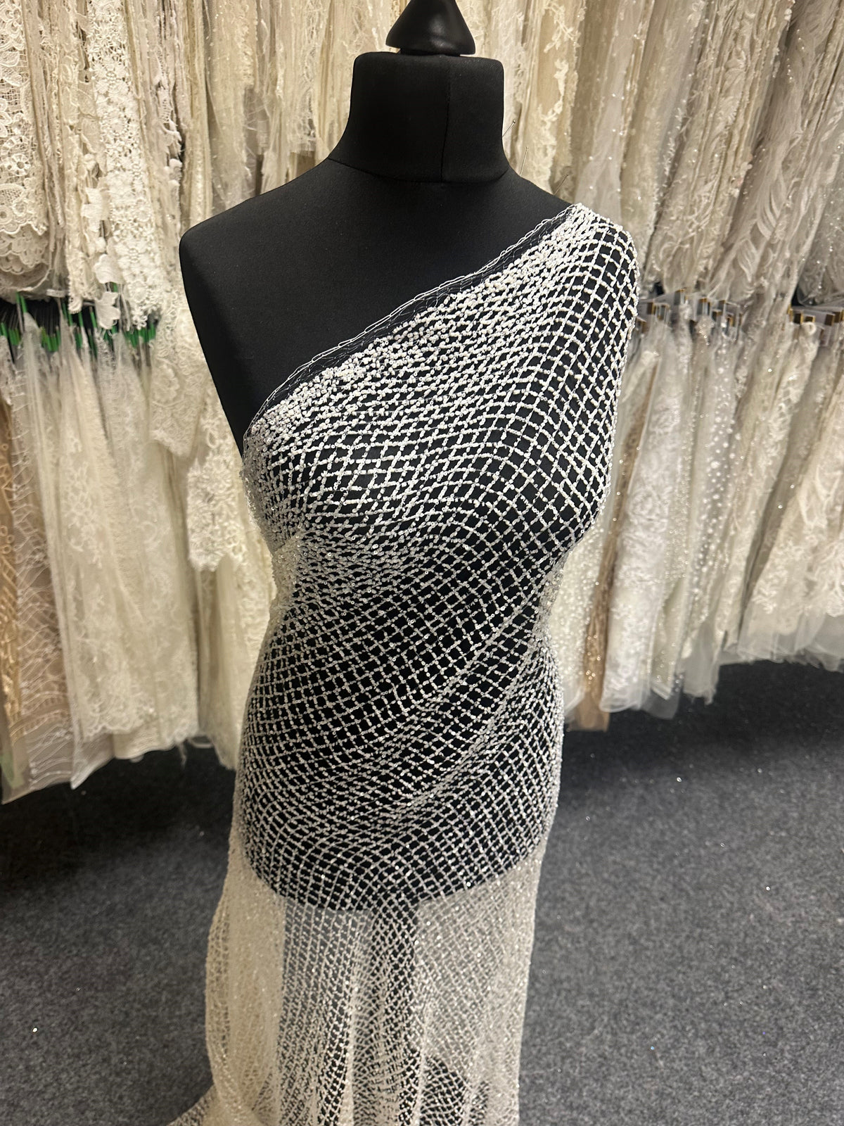 Ivory Sequin & Pearl Net - Maeve