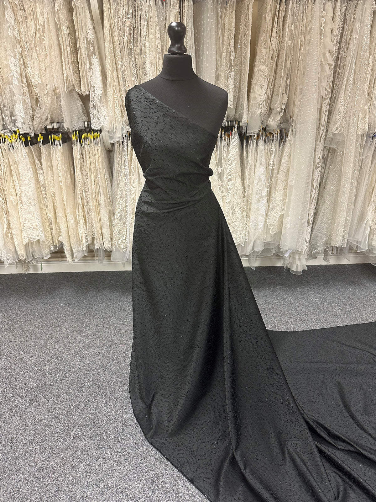 Black Jacquard Spot Fabric – Glee