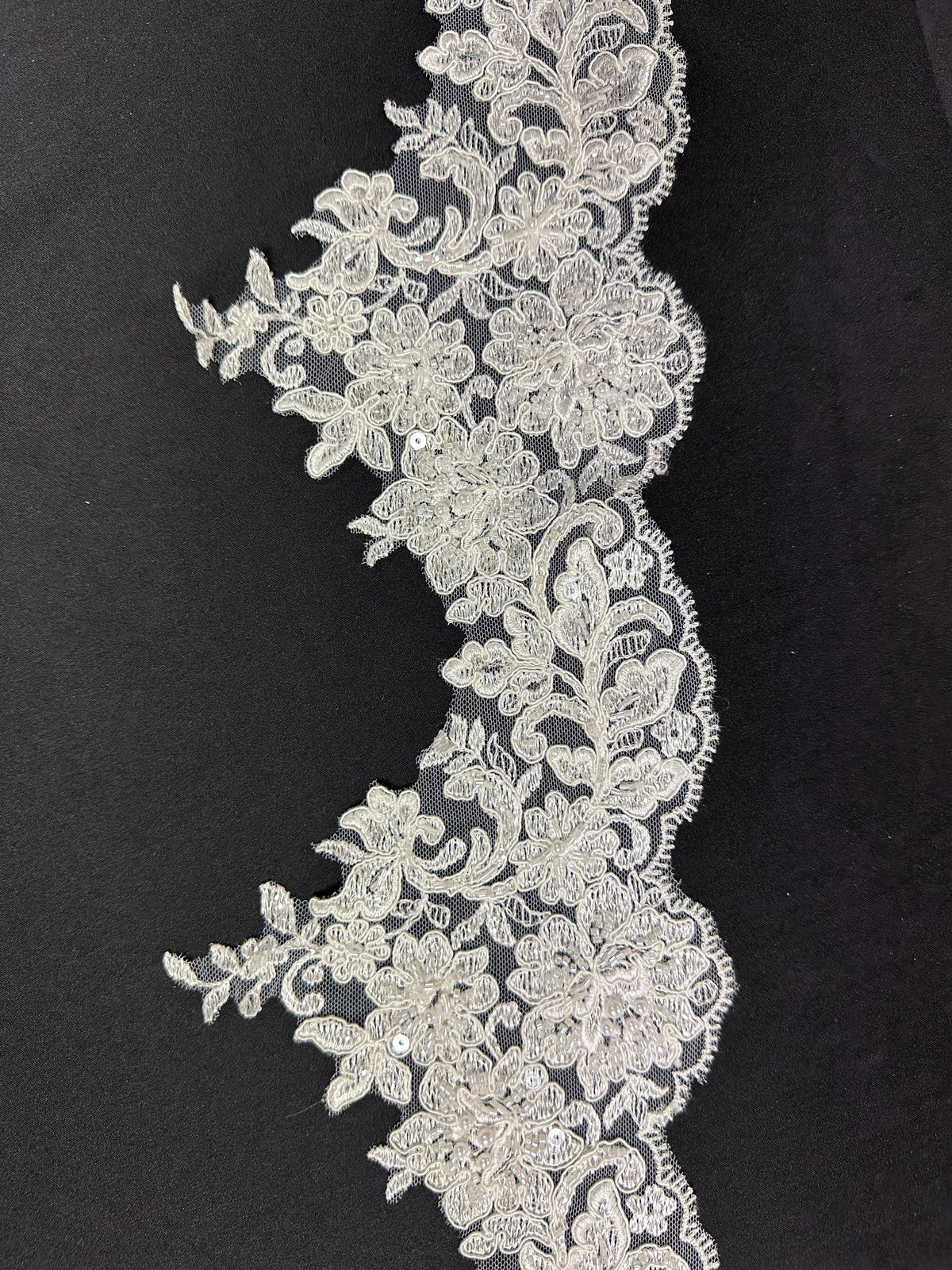 Ivory Beaded Lace Trim - EF2004