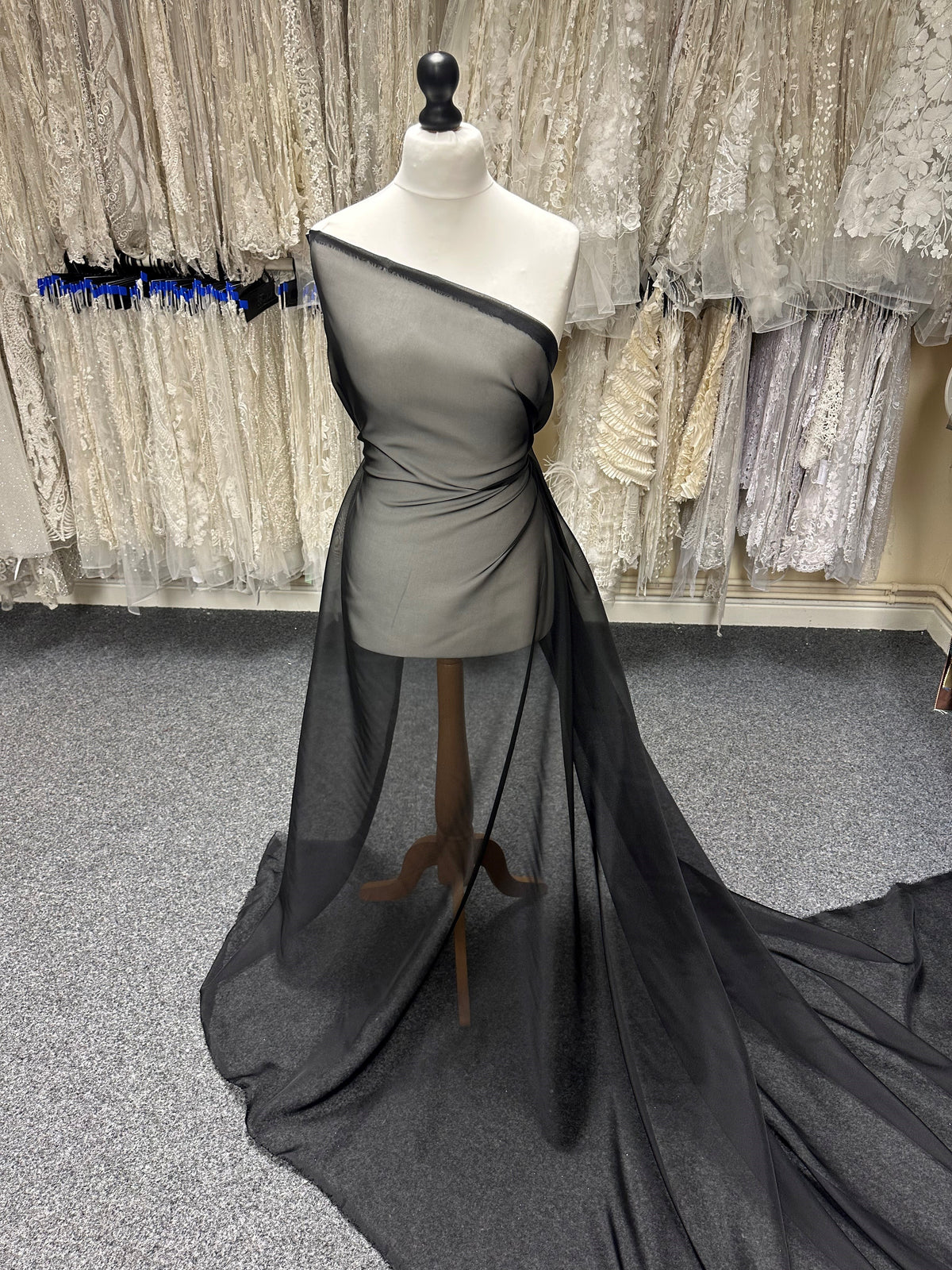 Black Polyester Chiffon - Honesty