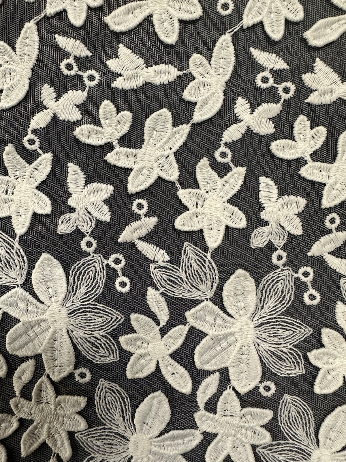 Ivory Embroidered Flower Lace – Entry