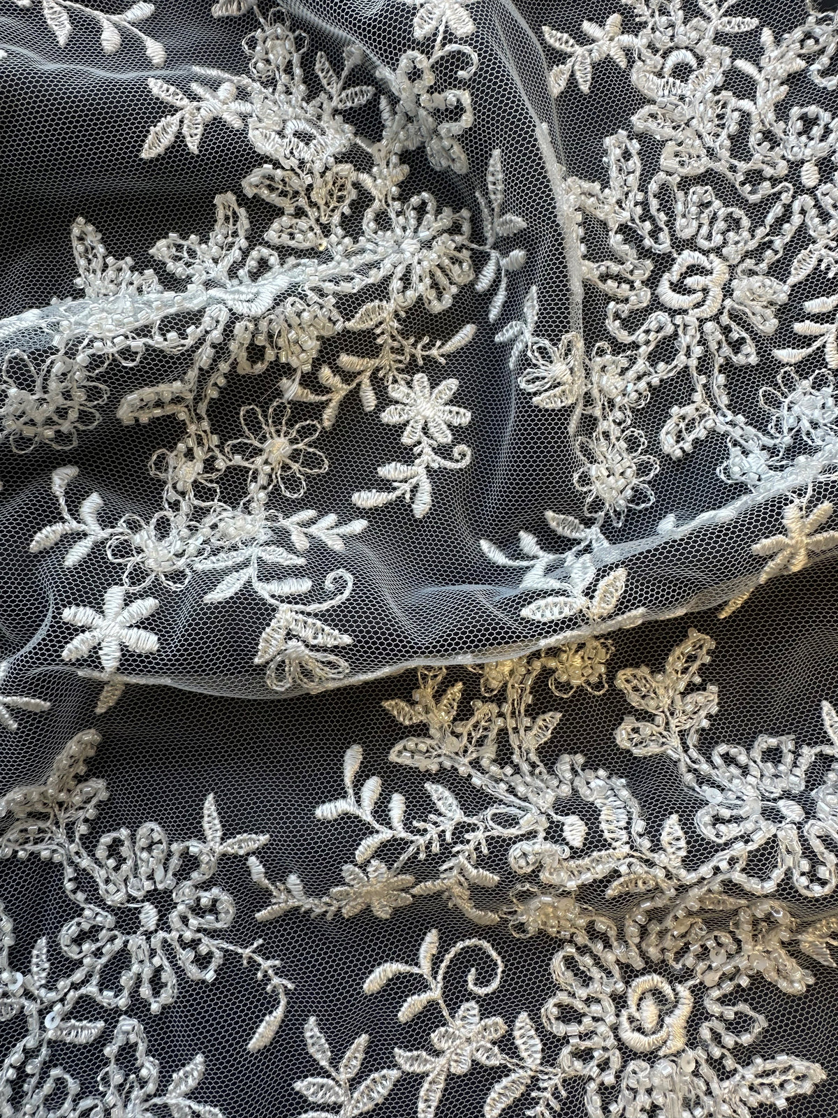 Ivory Beaded Lace - Hada