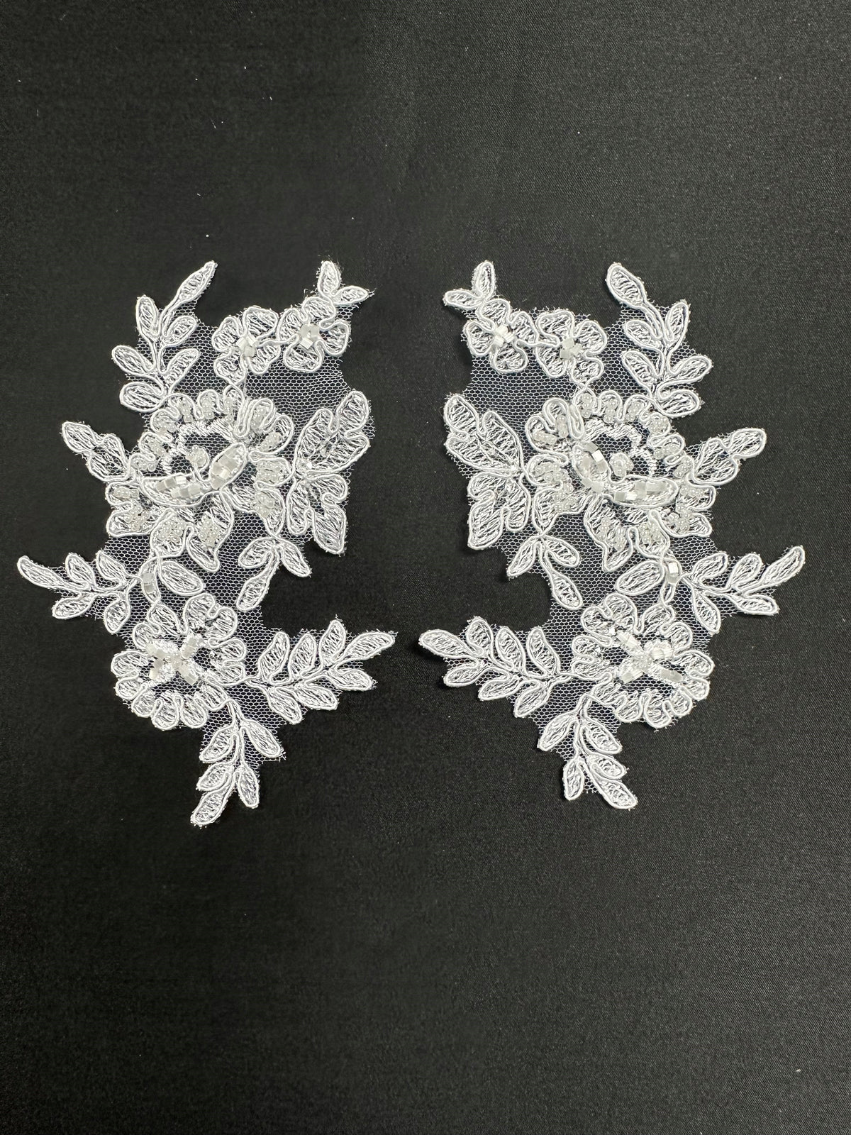 White Beaded Lace Appliques - Noisy
