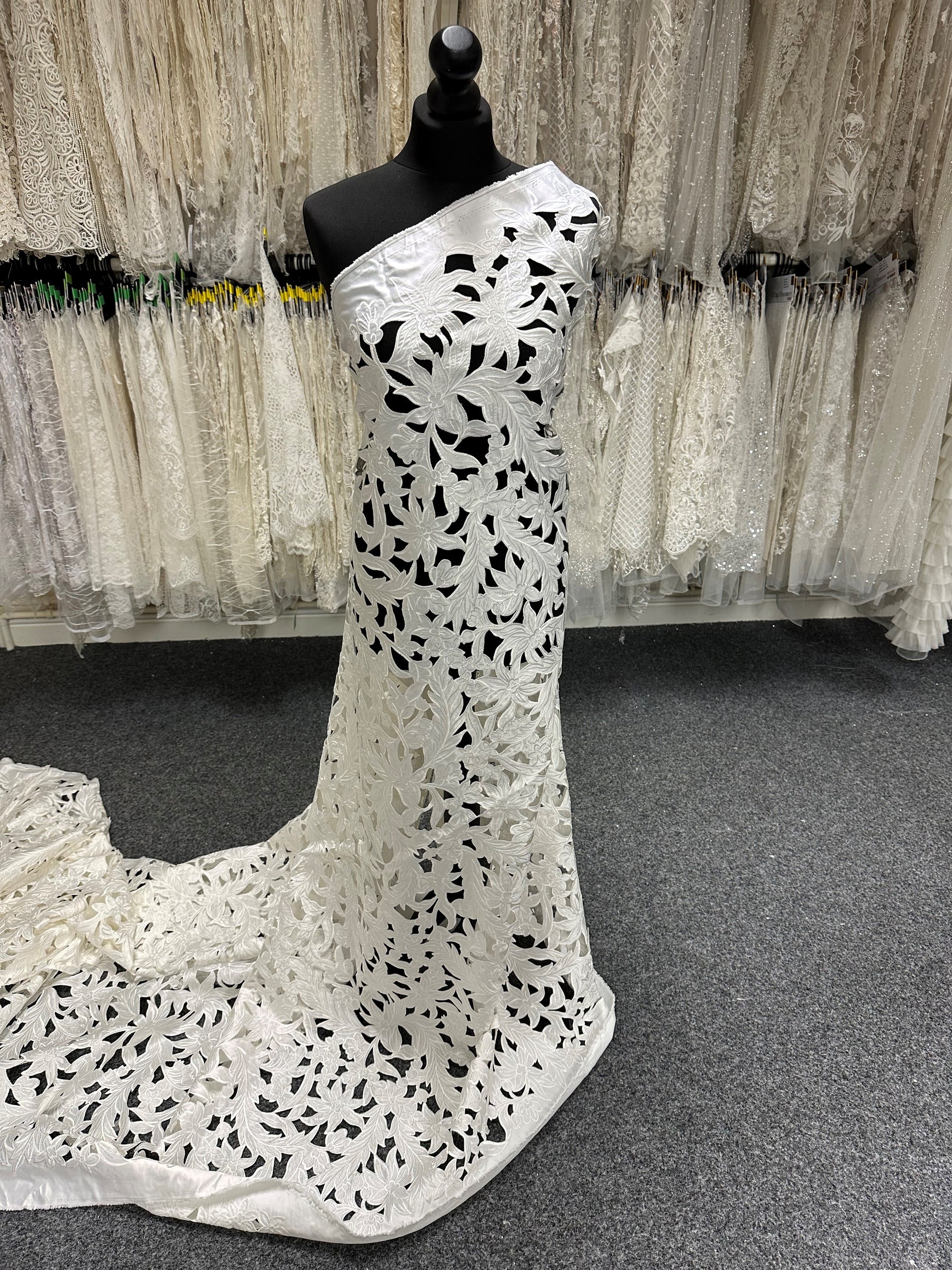 Ivory Laser Cut Satin - Lantana