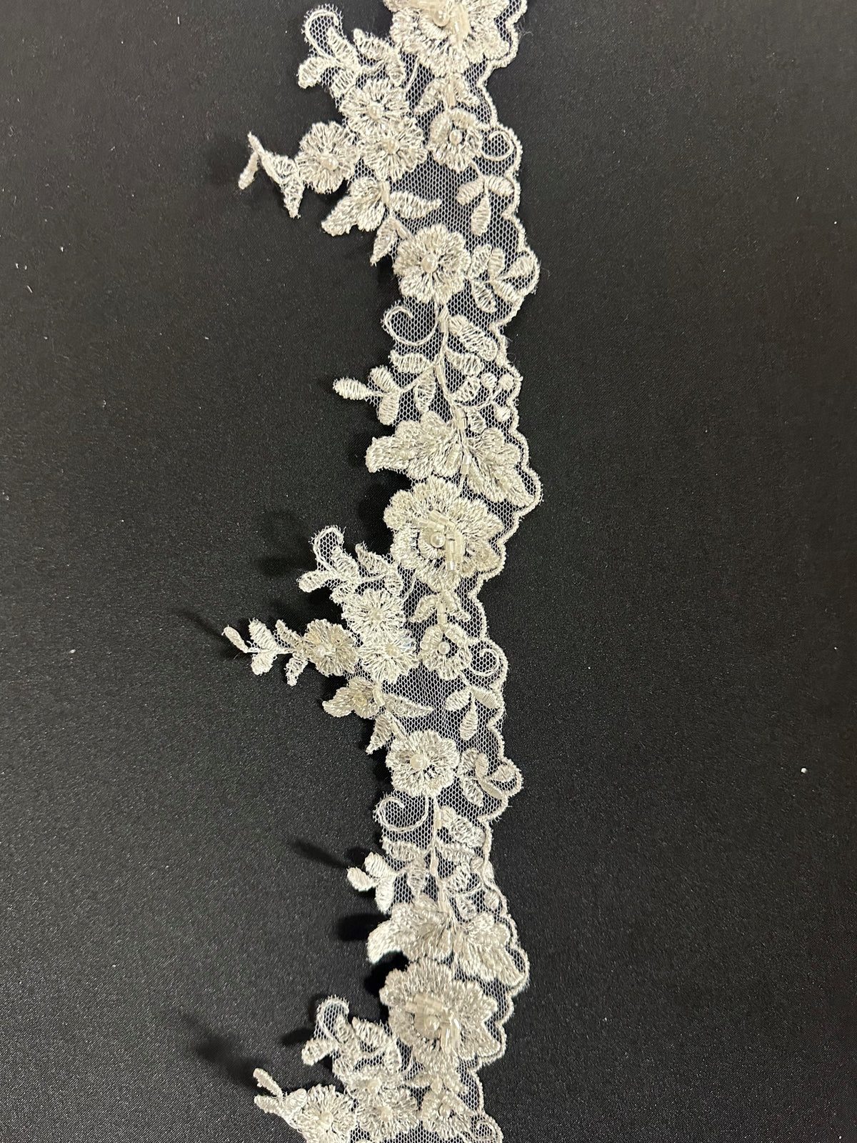 Ivory Beaded Lace Trim - Huberta