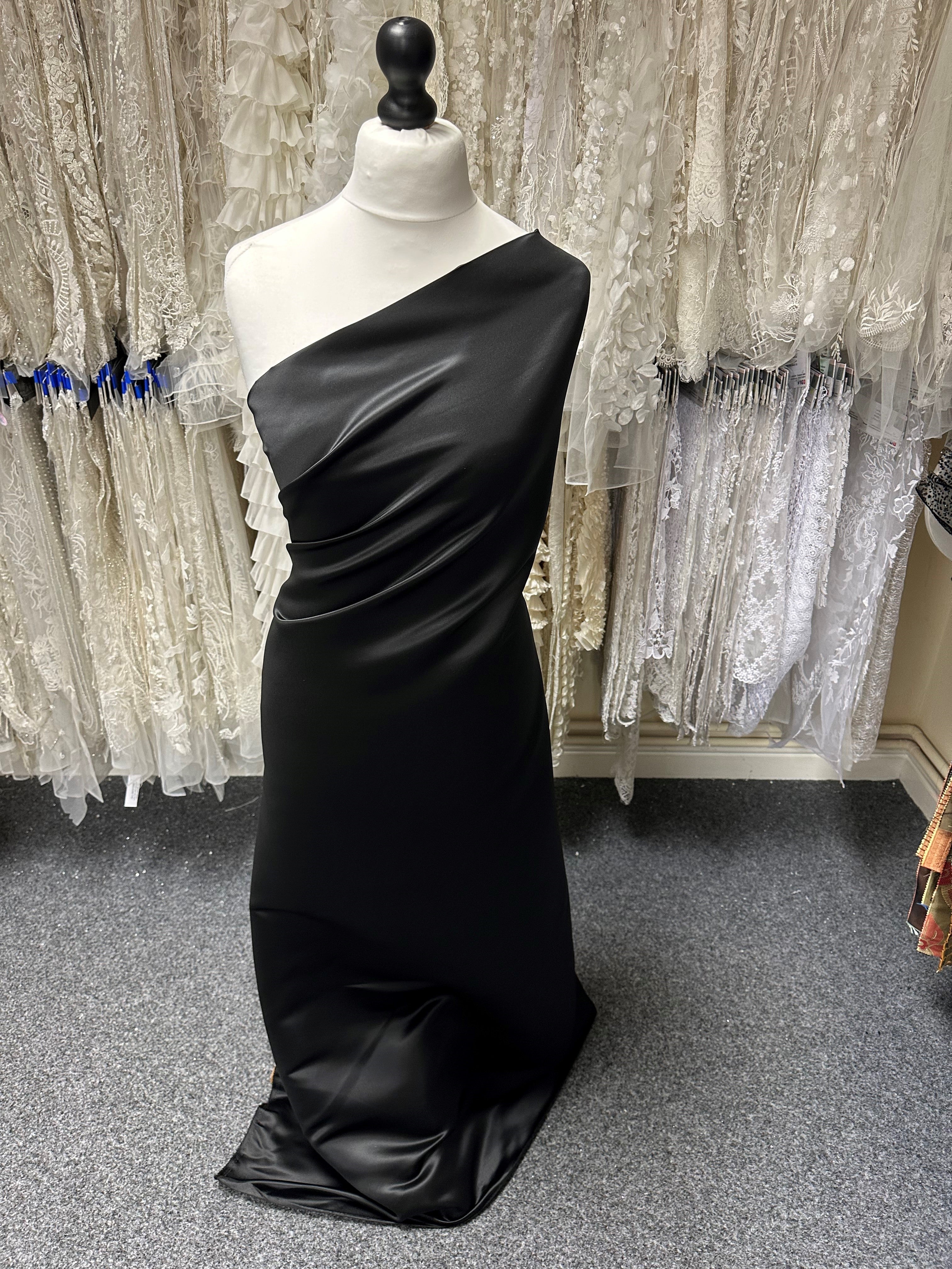 Black Polyester Duchess Satin