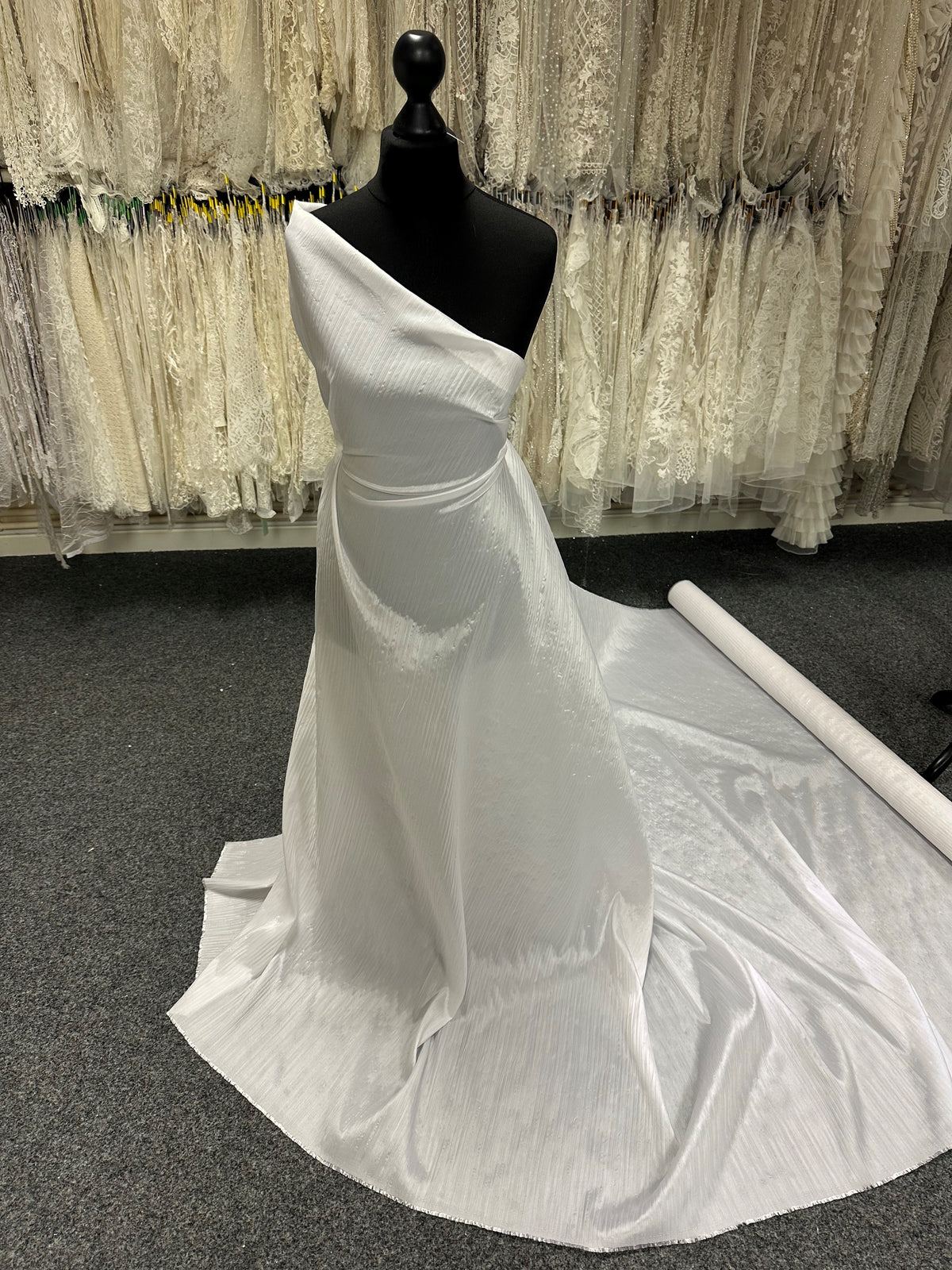 White Crinkled Satin - Magnitude