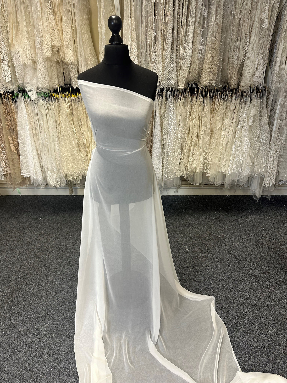 Ivory Silk Georgette - Shimmer