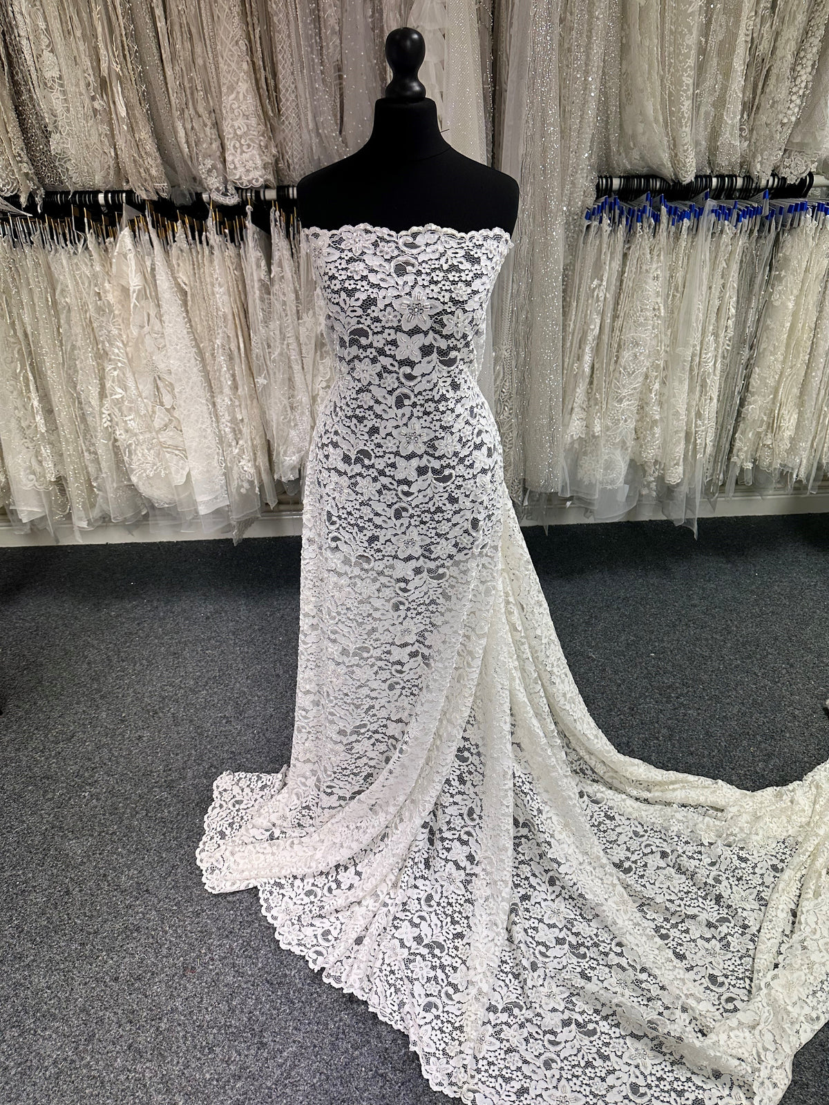 Ivory Beaded and Corded Lace - Austria