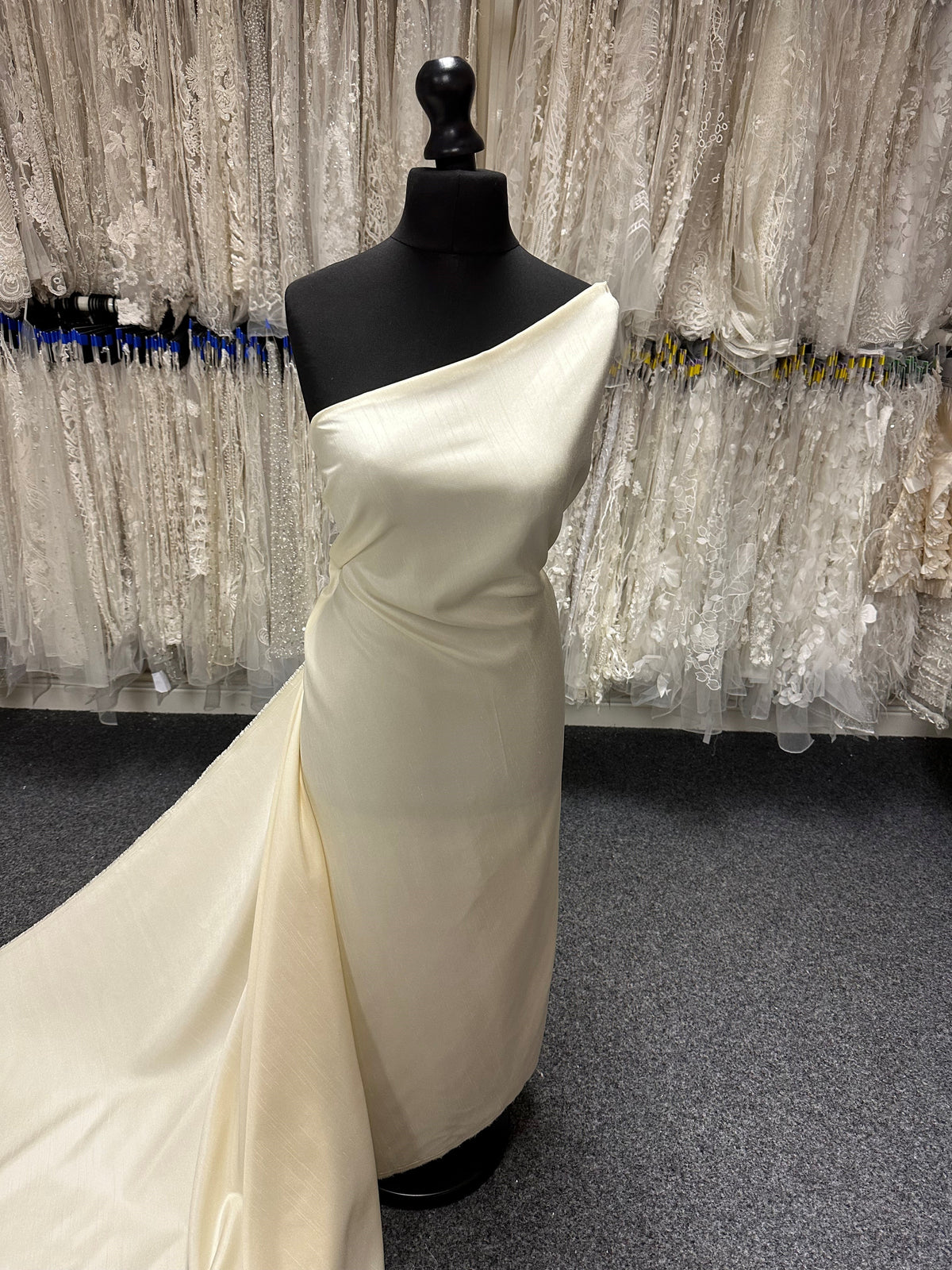 Cream Polyester Satin Backed Dupion - Clarity