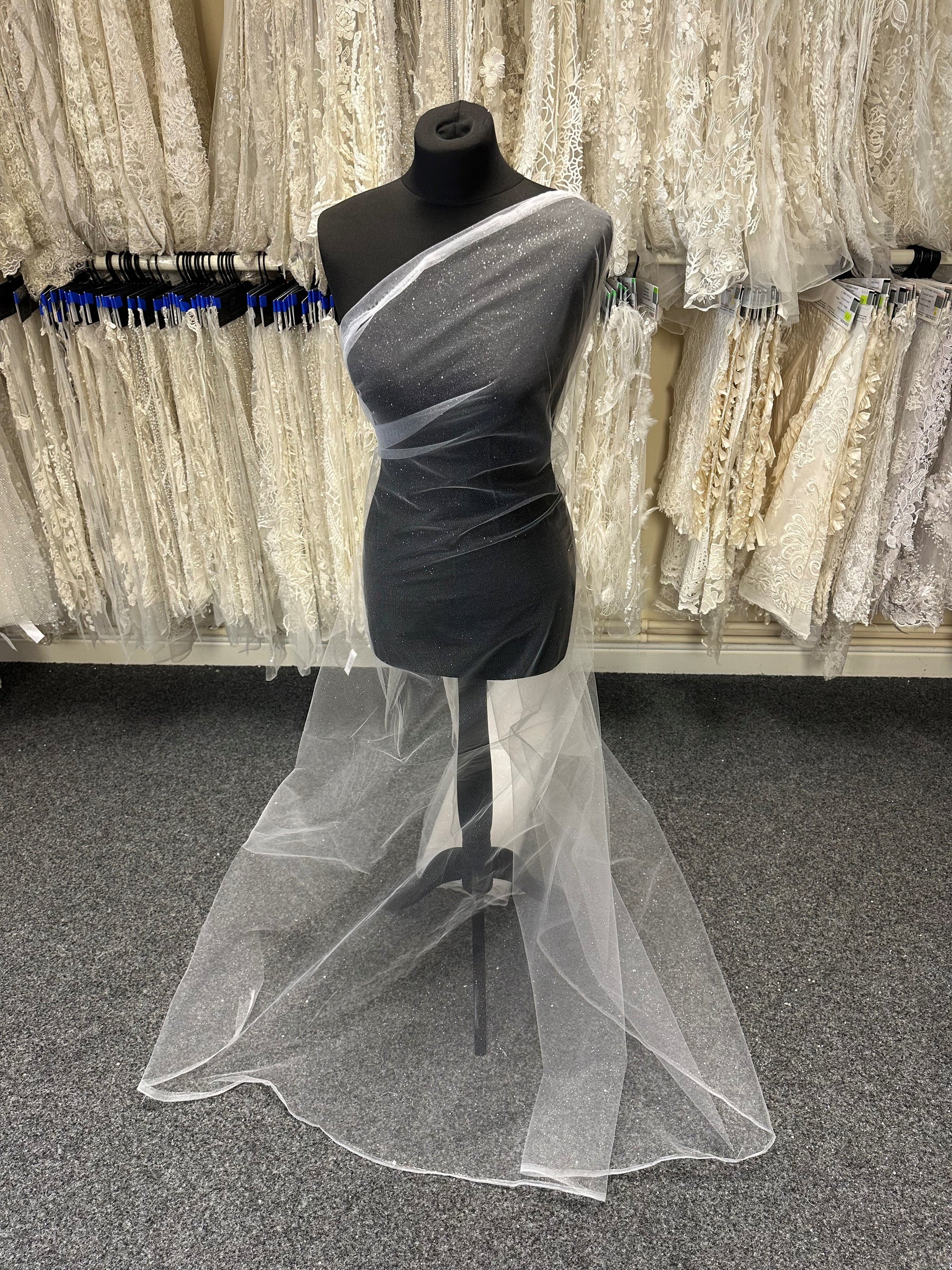 Ivory Glitter Tulle - Tinsel