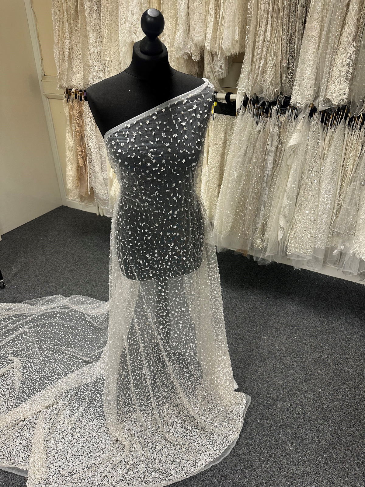 Ivory Sequin Lace - Caris