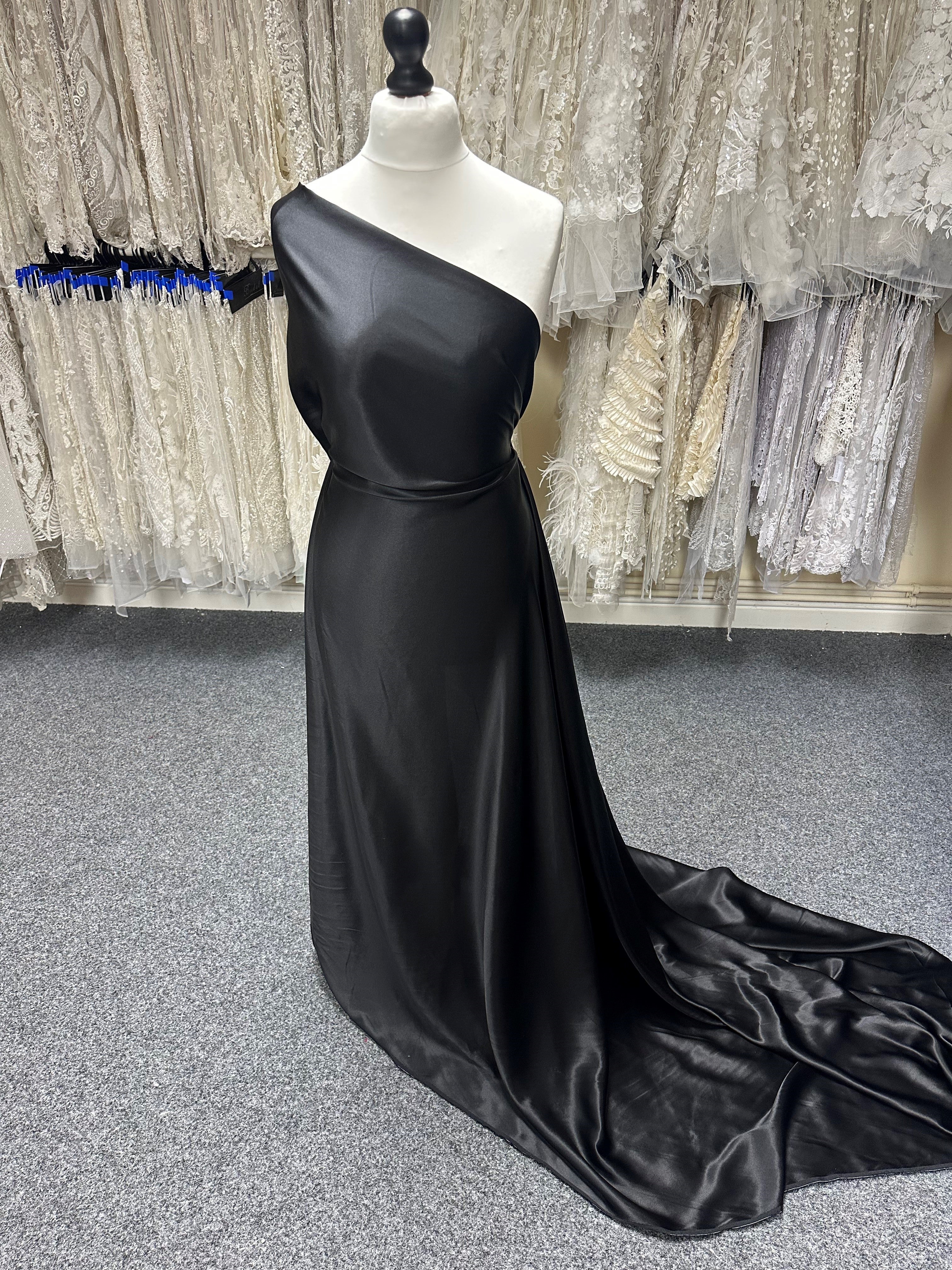 silk black dress Satin Black Solid Dress Sock TULLE PROM DRESS designer silk dress Color:RoseGold (RosyBrown)