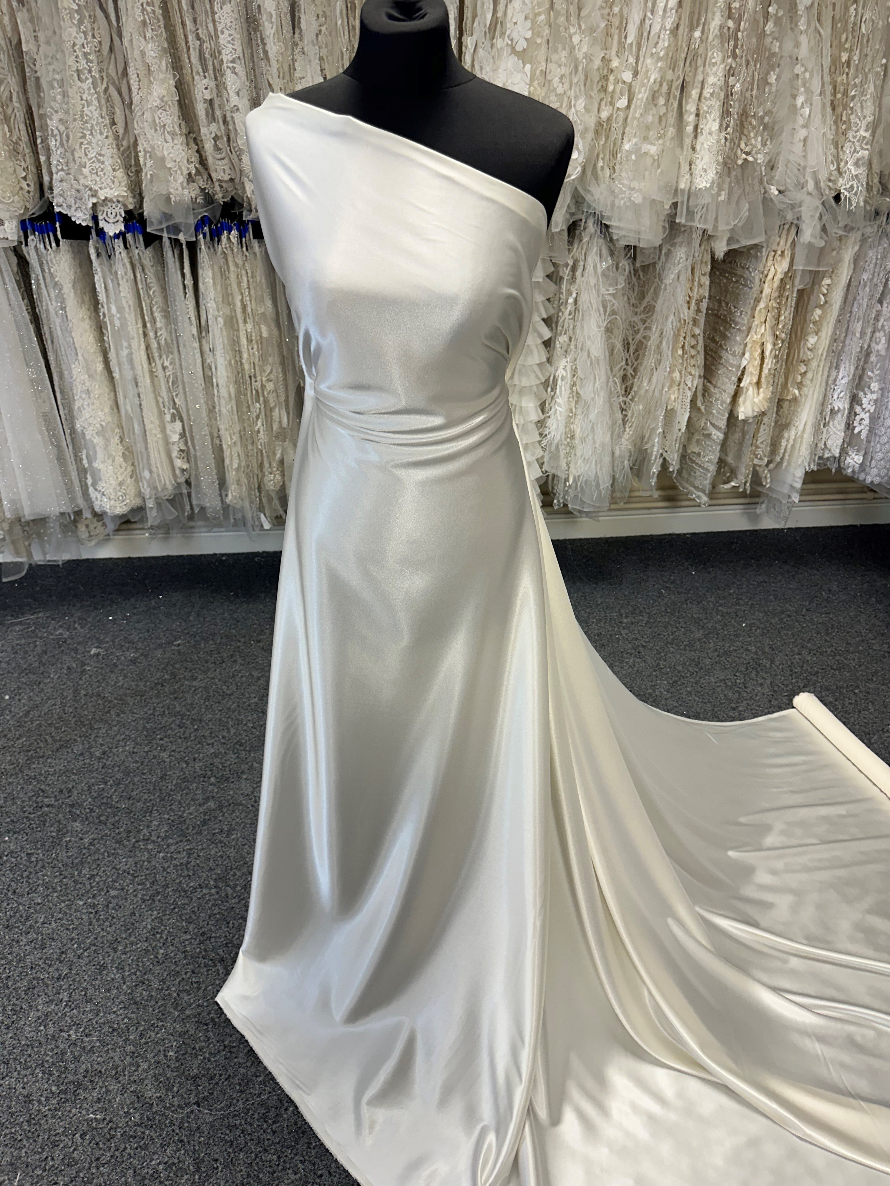 White Poly Stretch Satin Ceremony main image 1