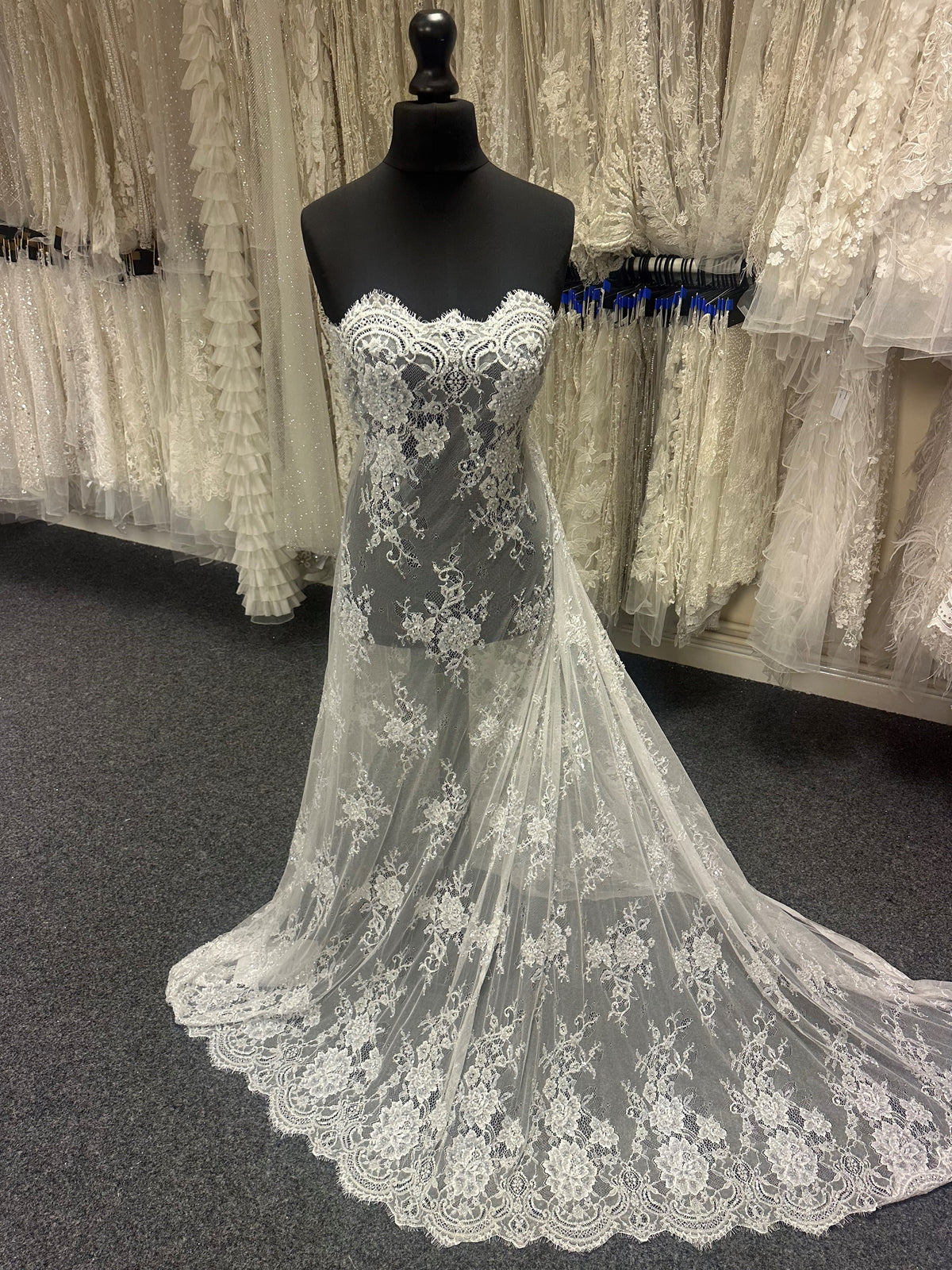 Ivory Hand Beaded Raschel Lace - Camryn