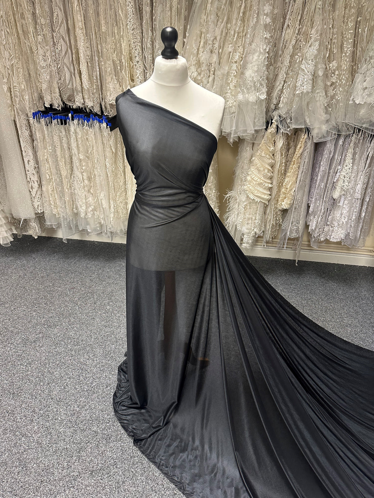 Black Stretch Polyester Lining - Palindrome