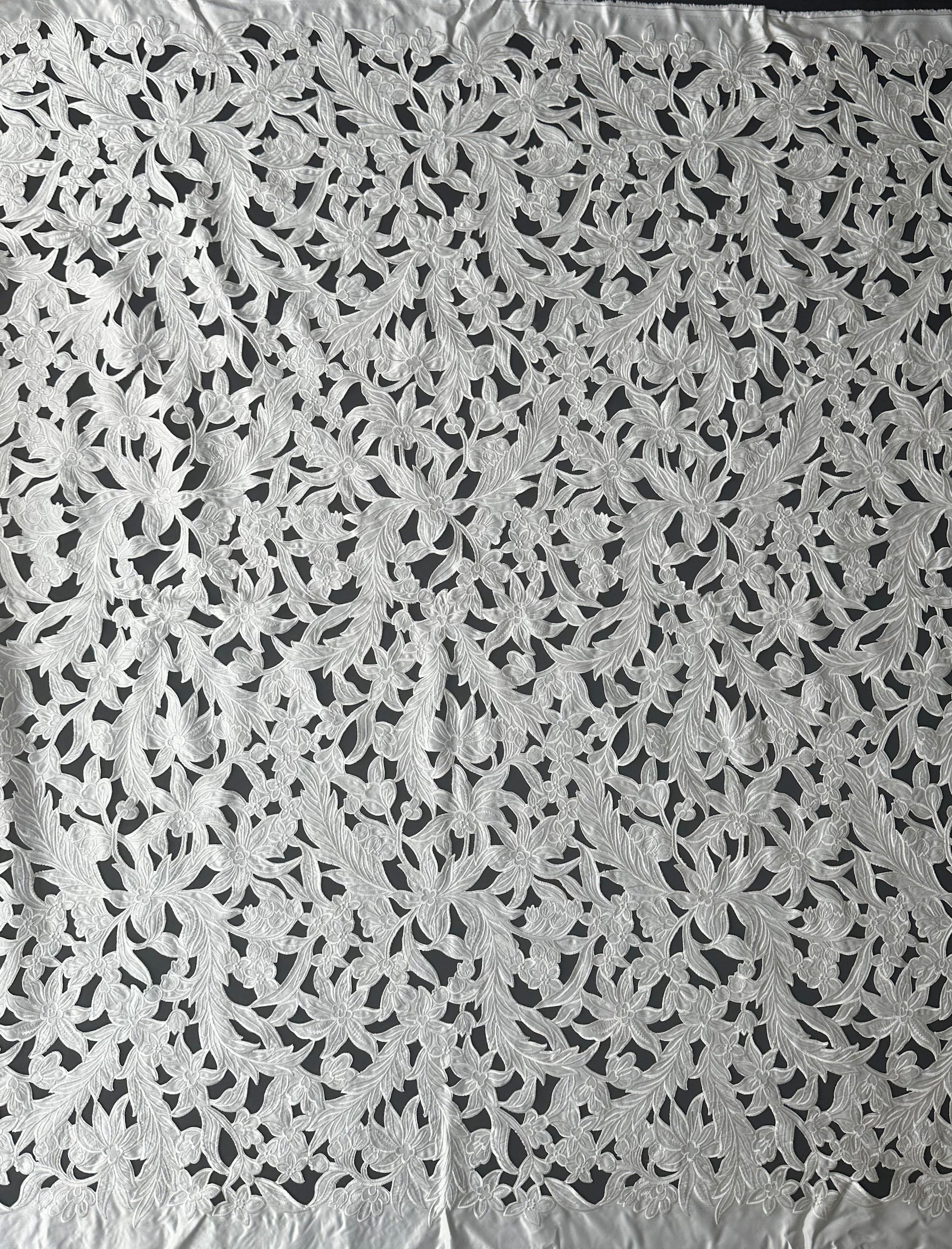 Ivory Laser Cut Satin - Lantana