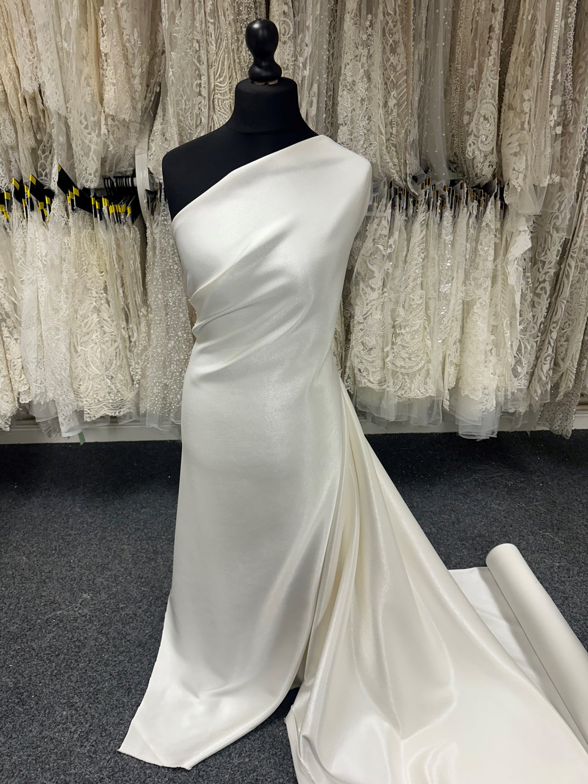 Ivory Polyester Heavy Weight Satin - Succession