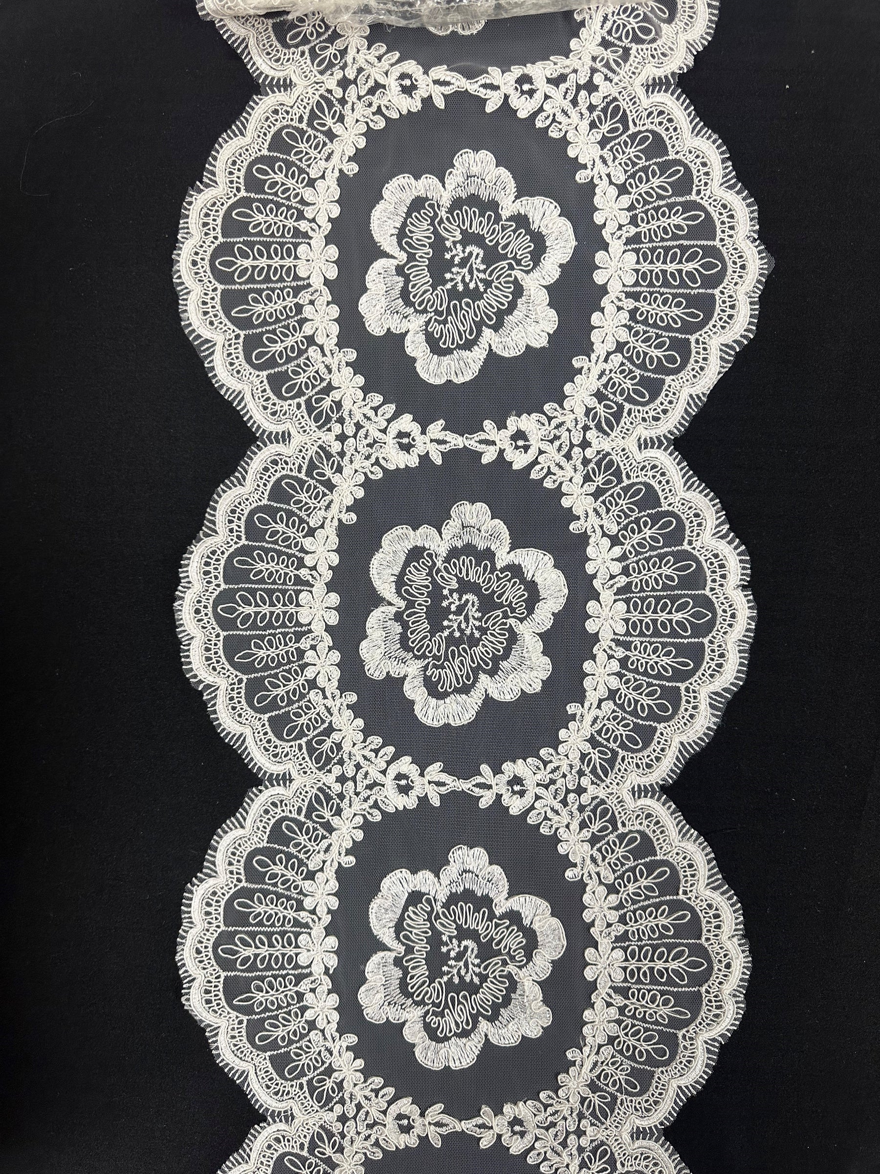 Ivory Corded Lace Trim - Cowslip
