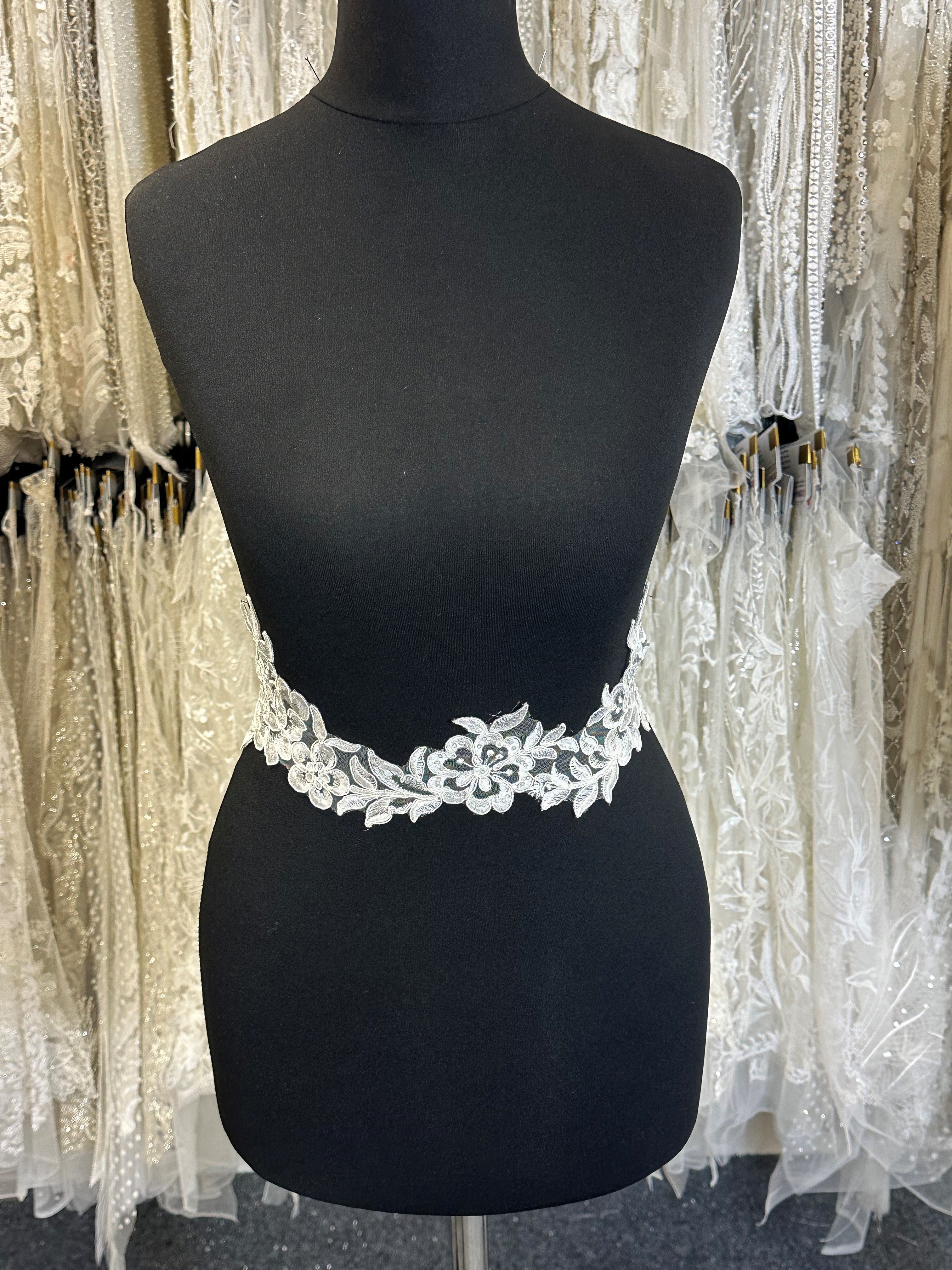 bridal belt for lace dress Ivory Sequin Trim LowStock:43247842983987 Dresses for Wedding Guests Total ribbon length is Color:BURGUNDY