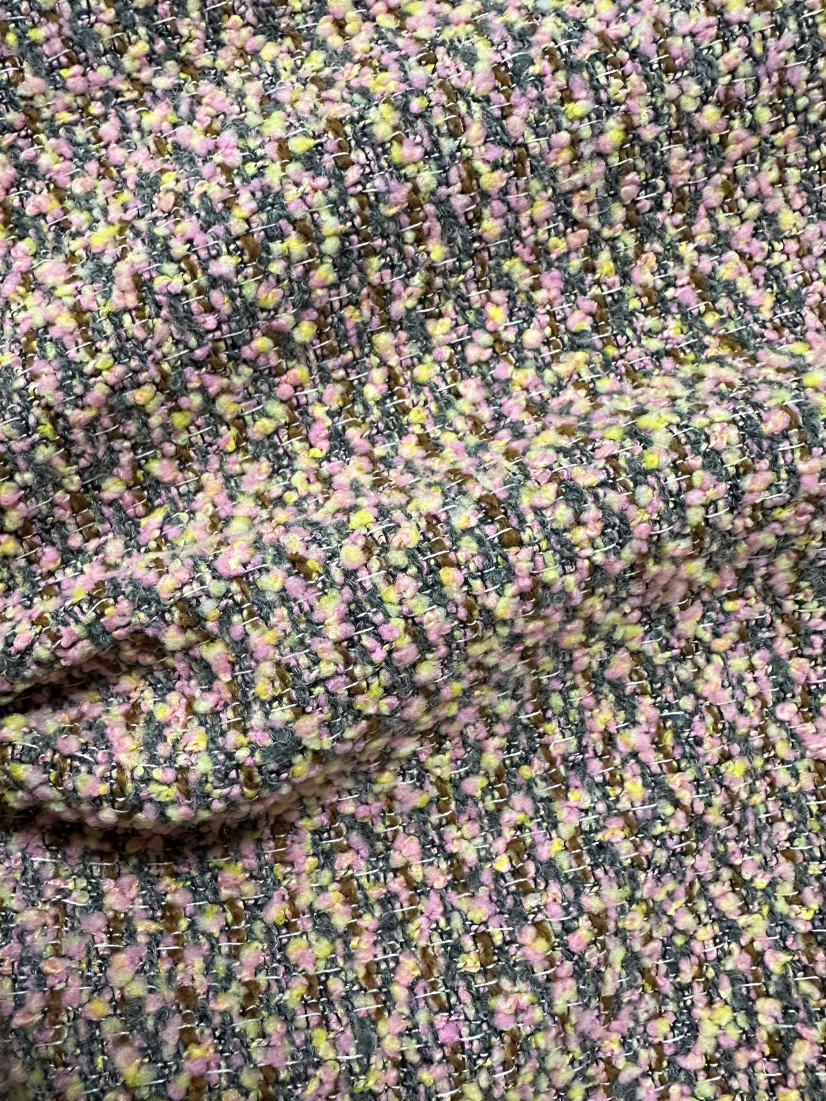 Pink Poly/Wool Boucle Fabric - Bamboozle