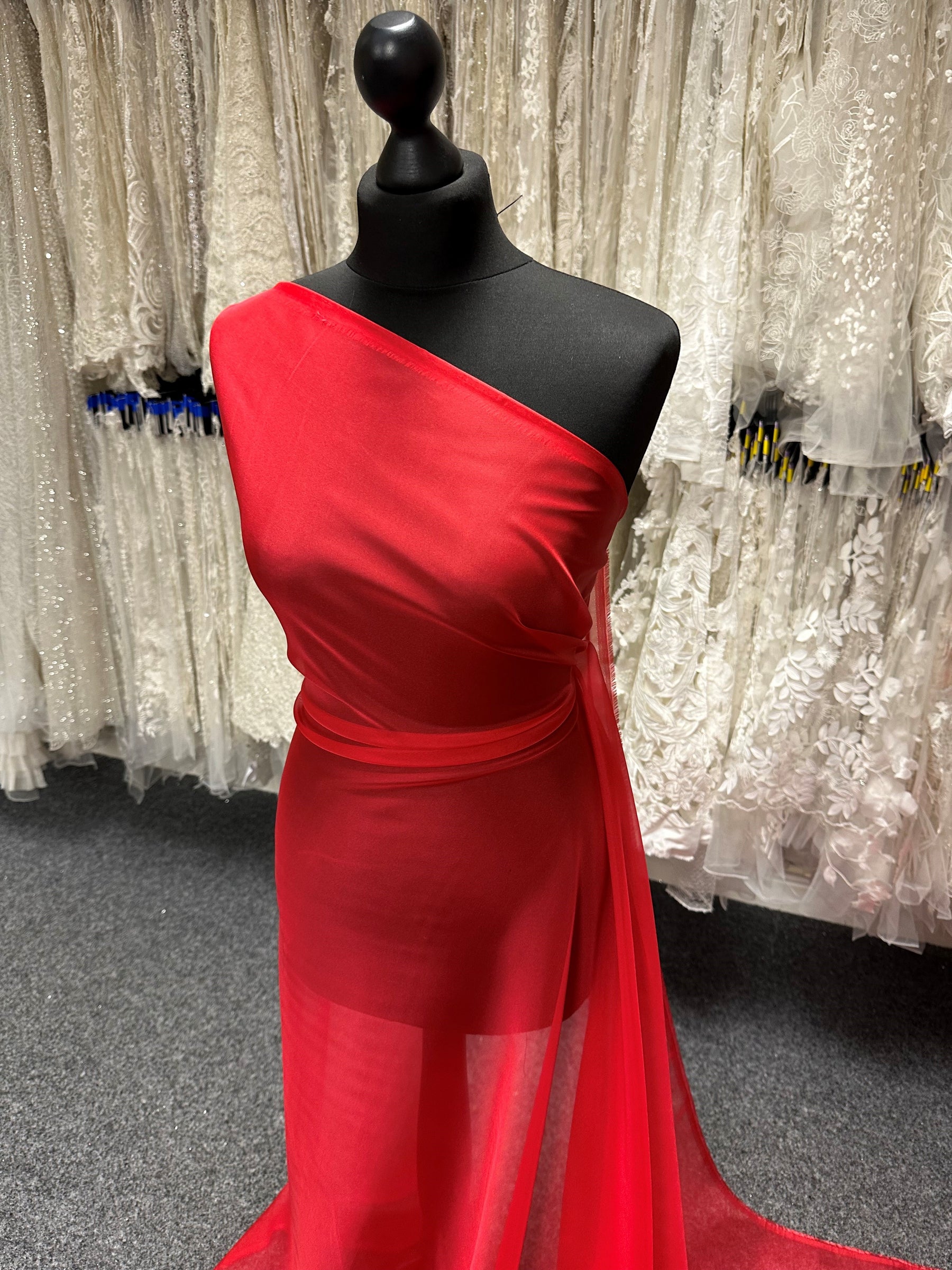 Red Polyester Chiffon - Honesty