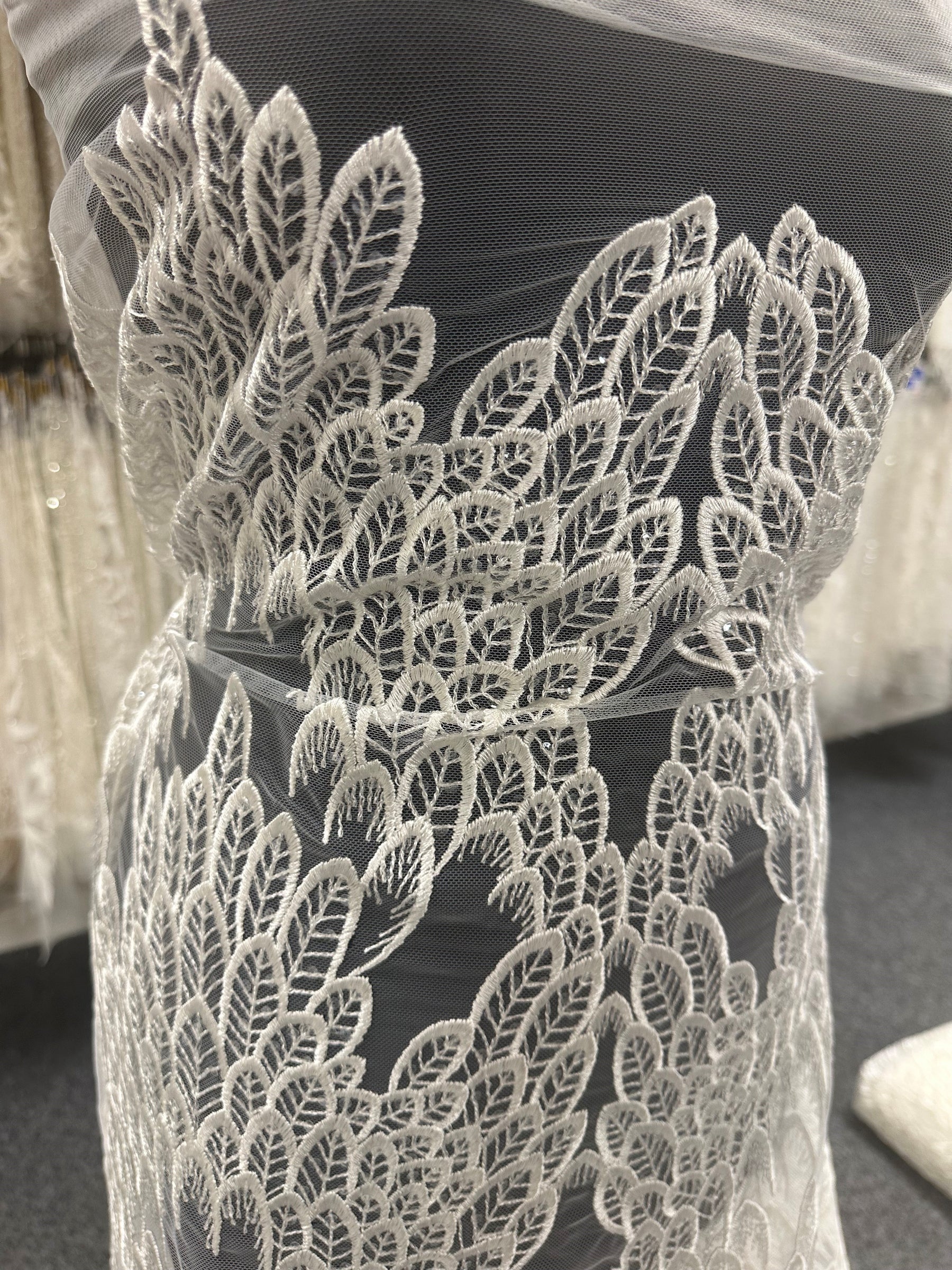 Ivory Embroidered Lace - Hilaria