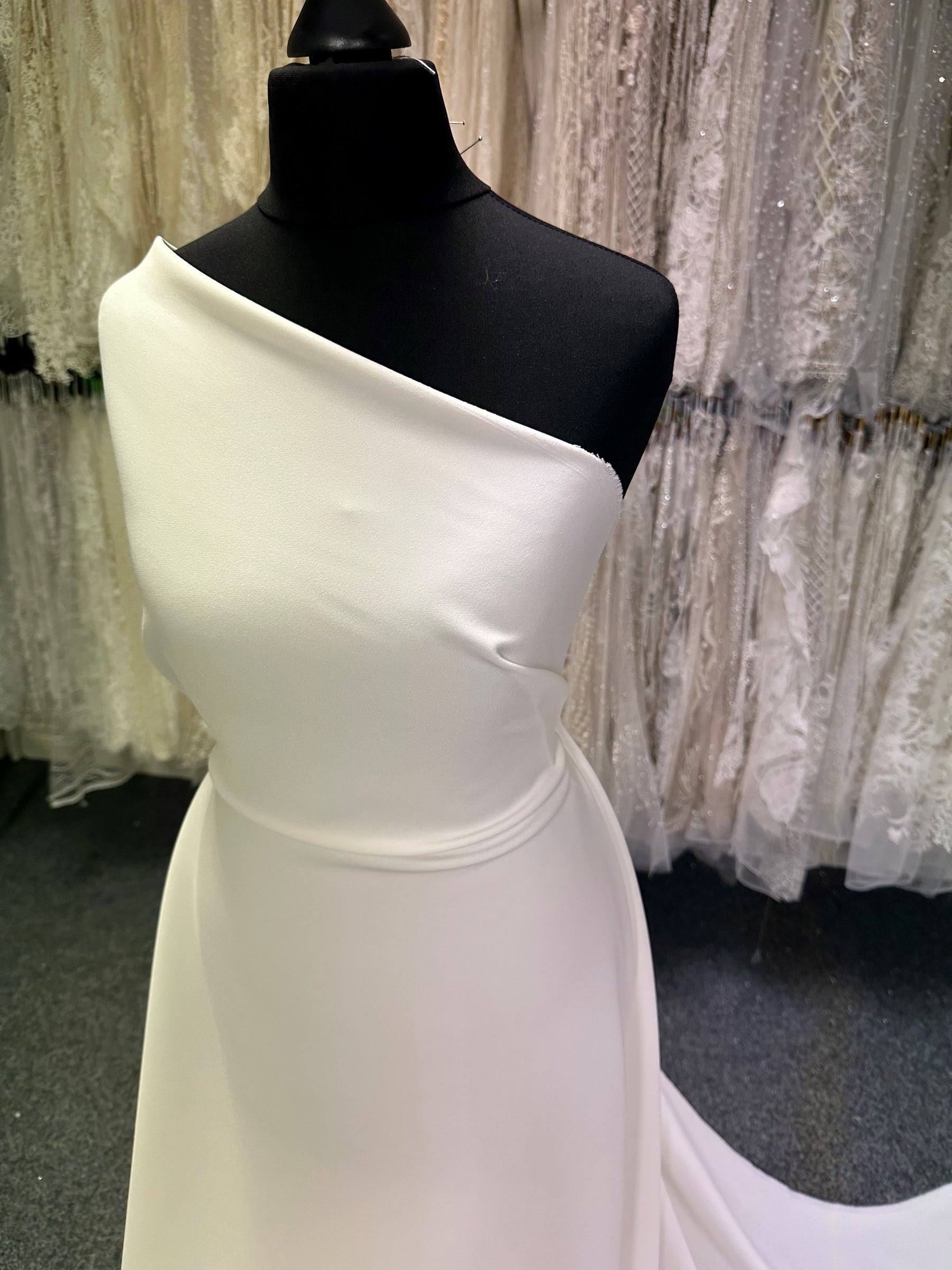 Ivory Polyester Heavy Crepe - Theatre