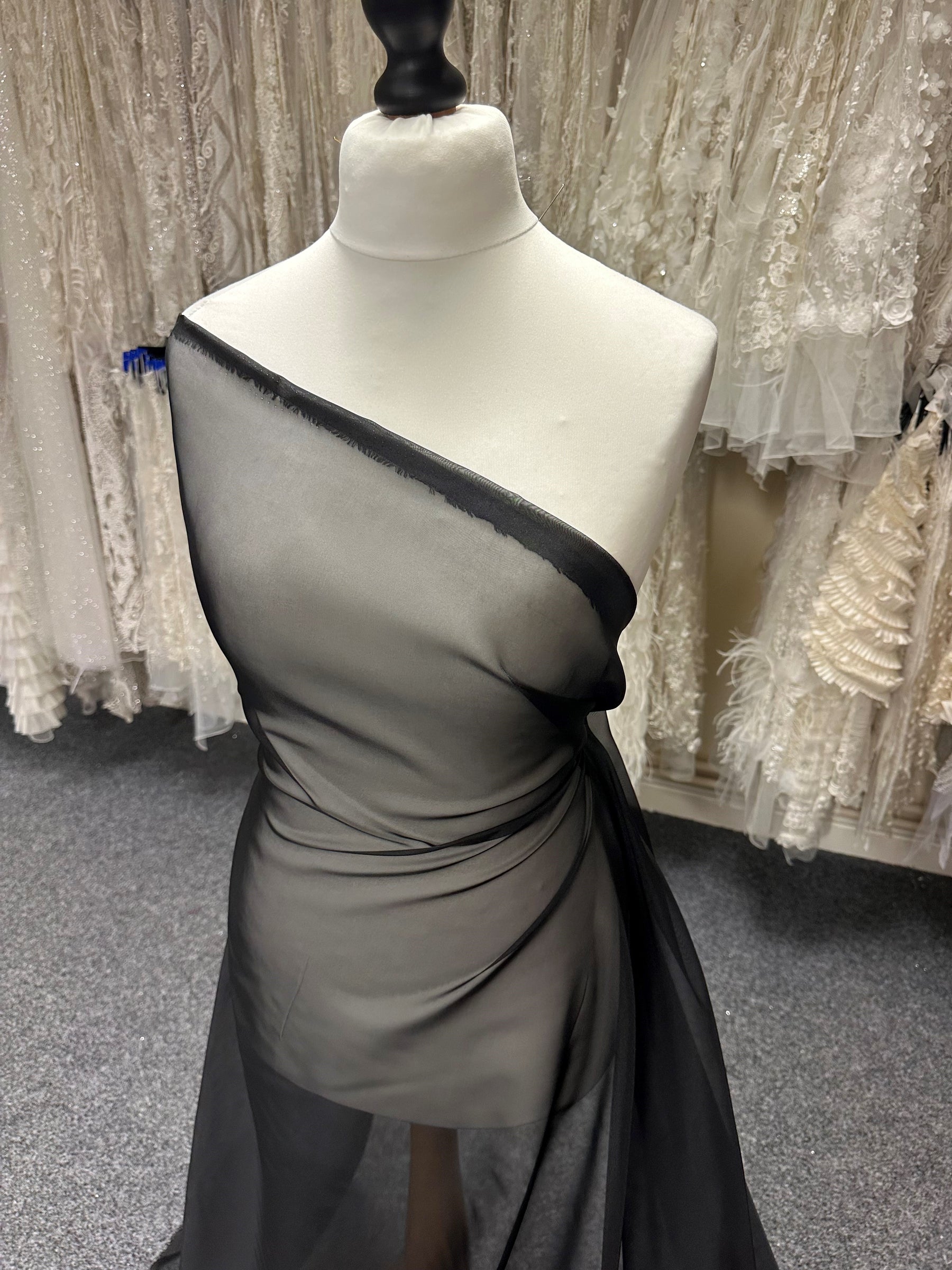 Black Polyester Chiffon - Honesty