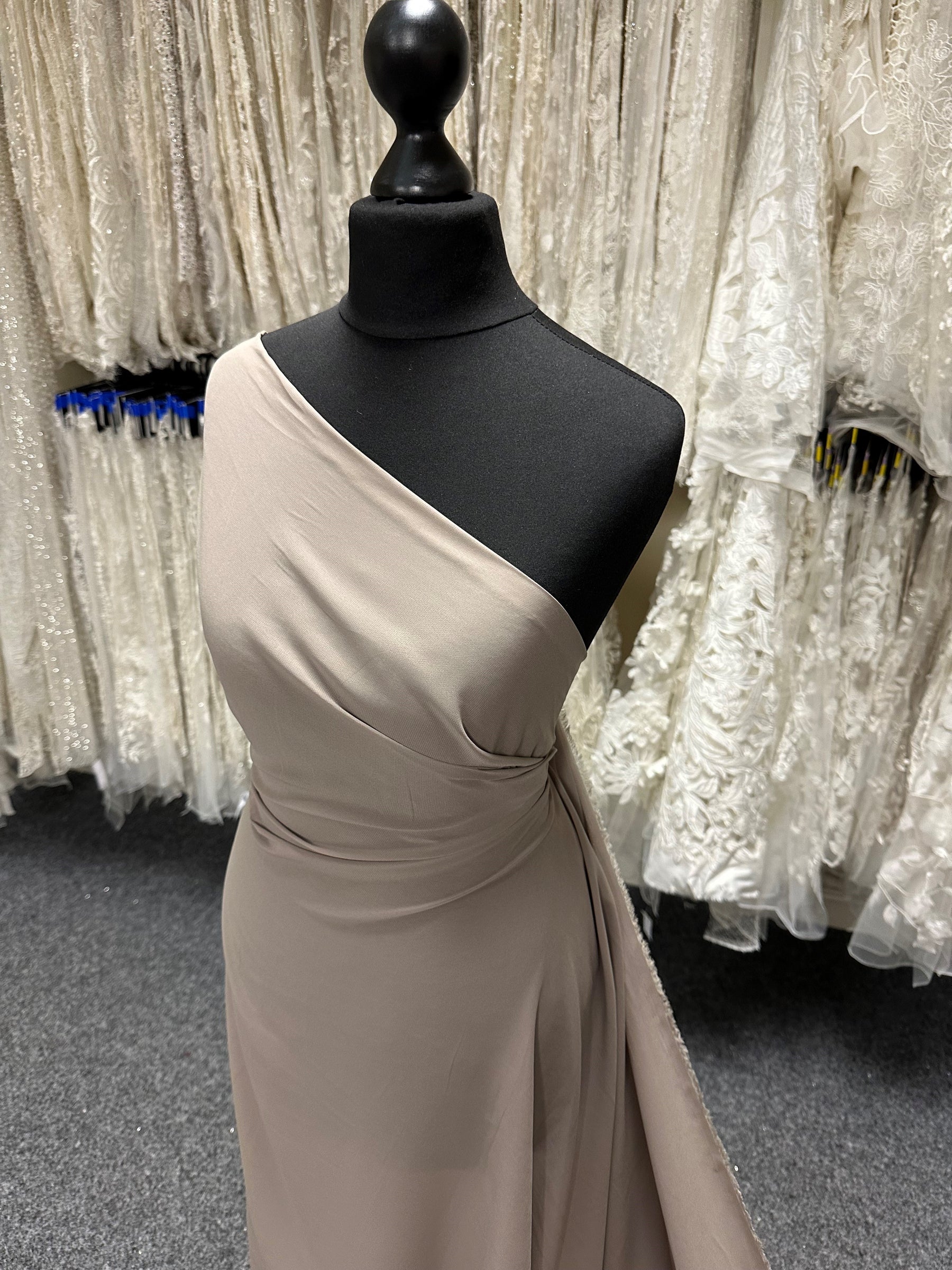 Taupe Polyester Chiffon Fabric - Serendipity