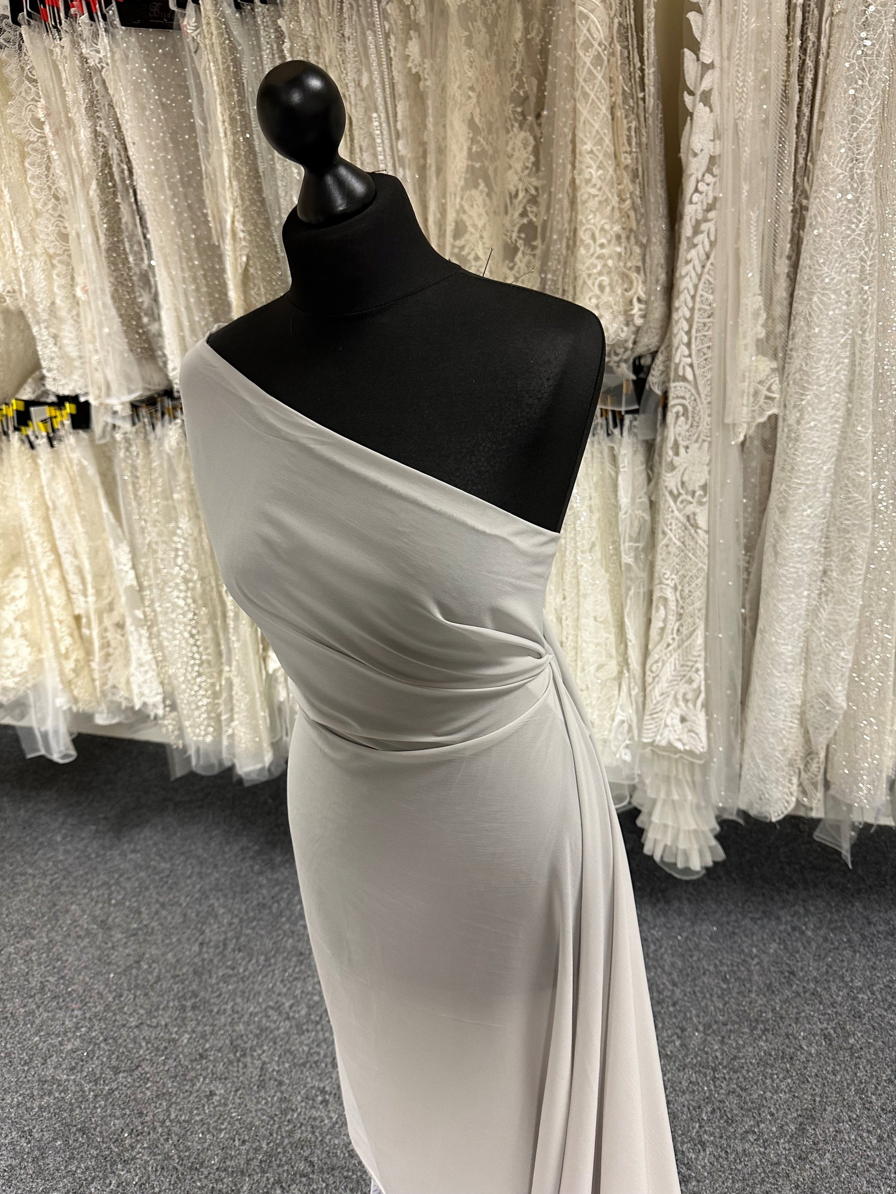 Grey Polyester Chiffon Fabric - Serendipity