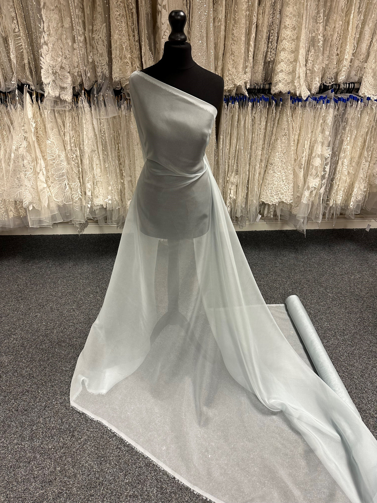 Sky Blue Polyester Chiffon - Honesty