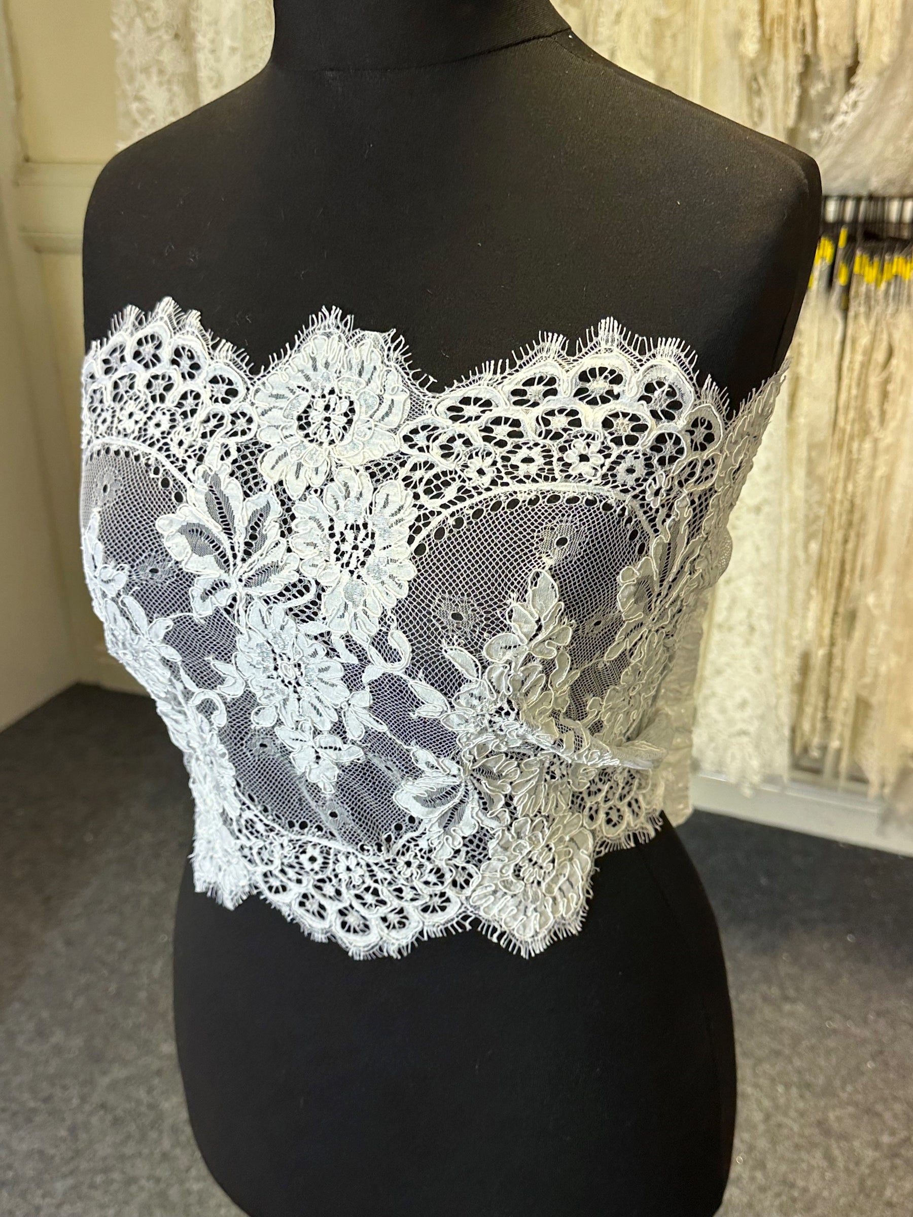 White Corded Lace Trim - Mackenzie