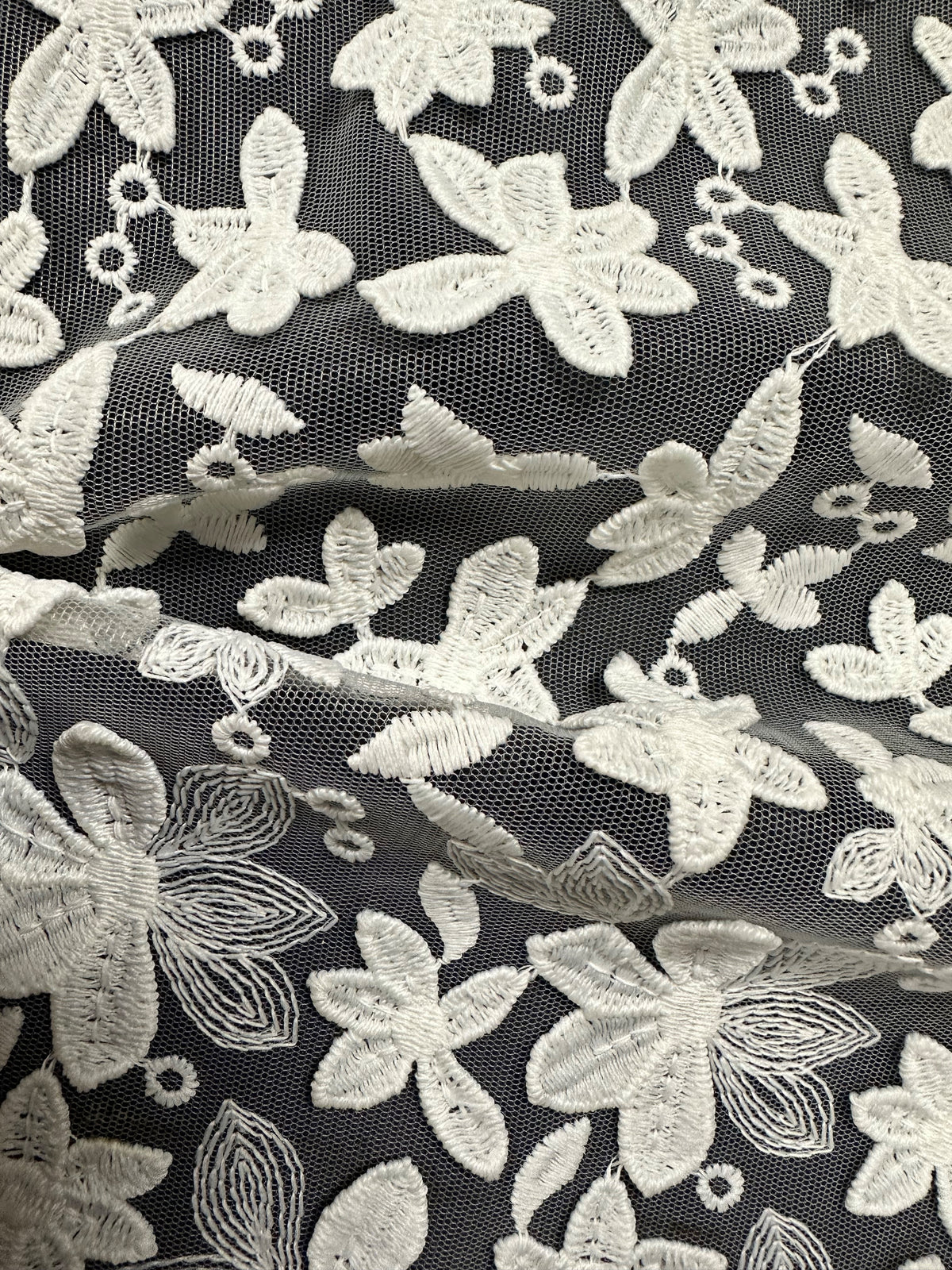 Ivory Embroidered Flower Lace – Entry