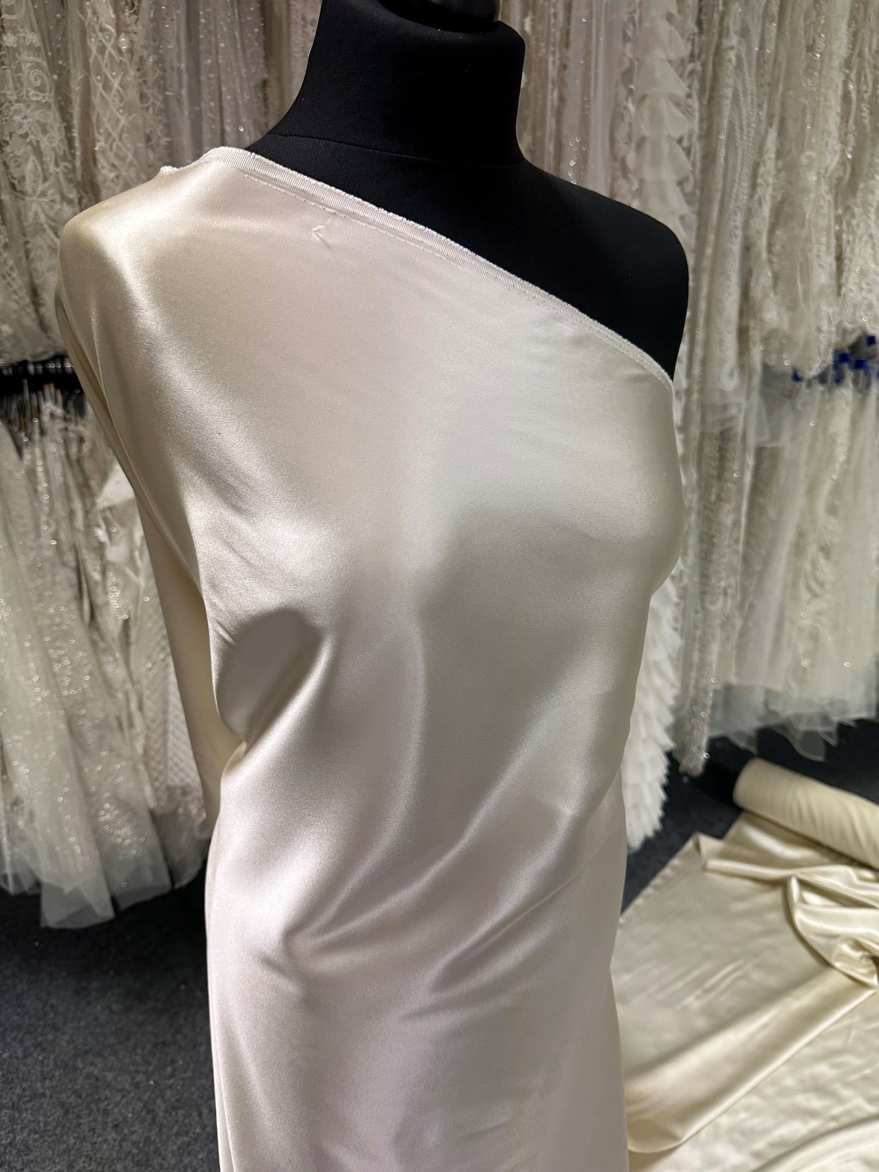 Cream Silk Heavy Crepe Satin - Sublime