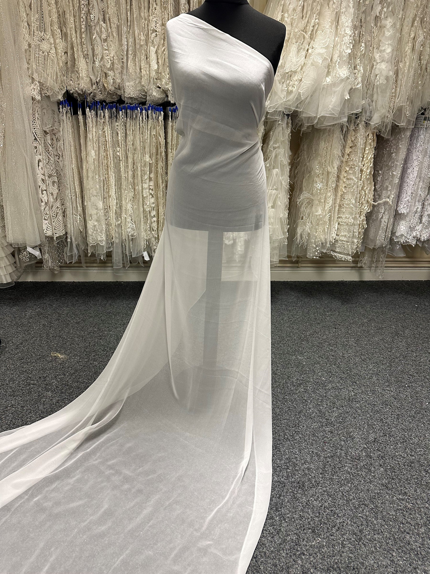 White Silk Georgette - Shimmer