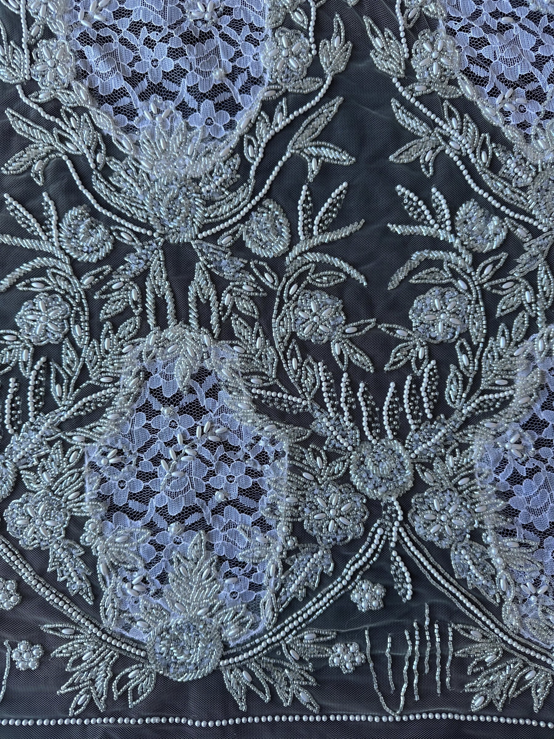 Ivory Beaded Lace - Kelly